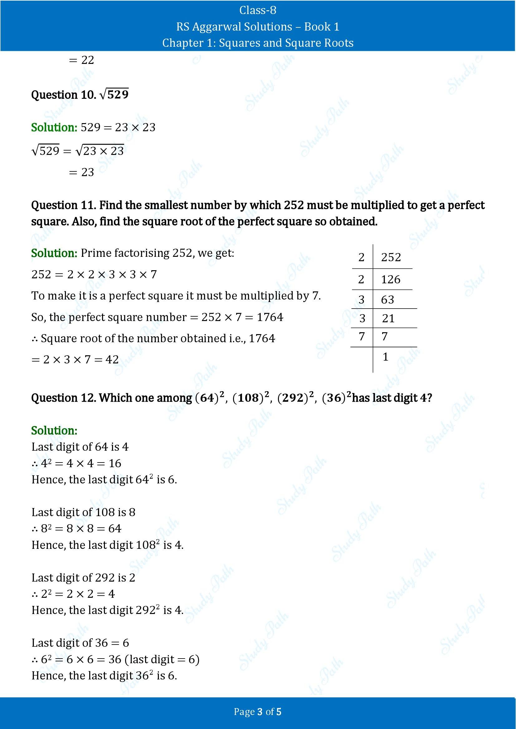 RS Aggarwal Solutions Class 8 Book 1 Chapter 1 Squares and Square Roots Exercise 1B 00003