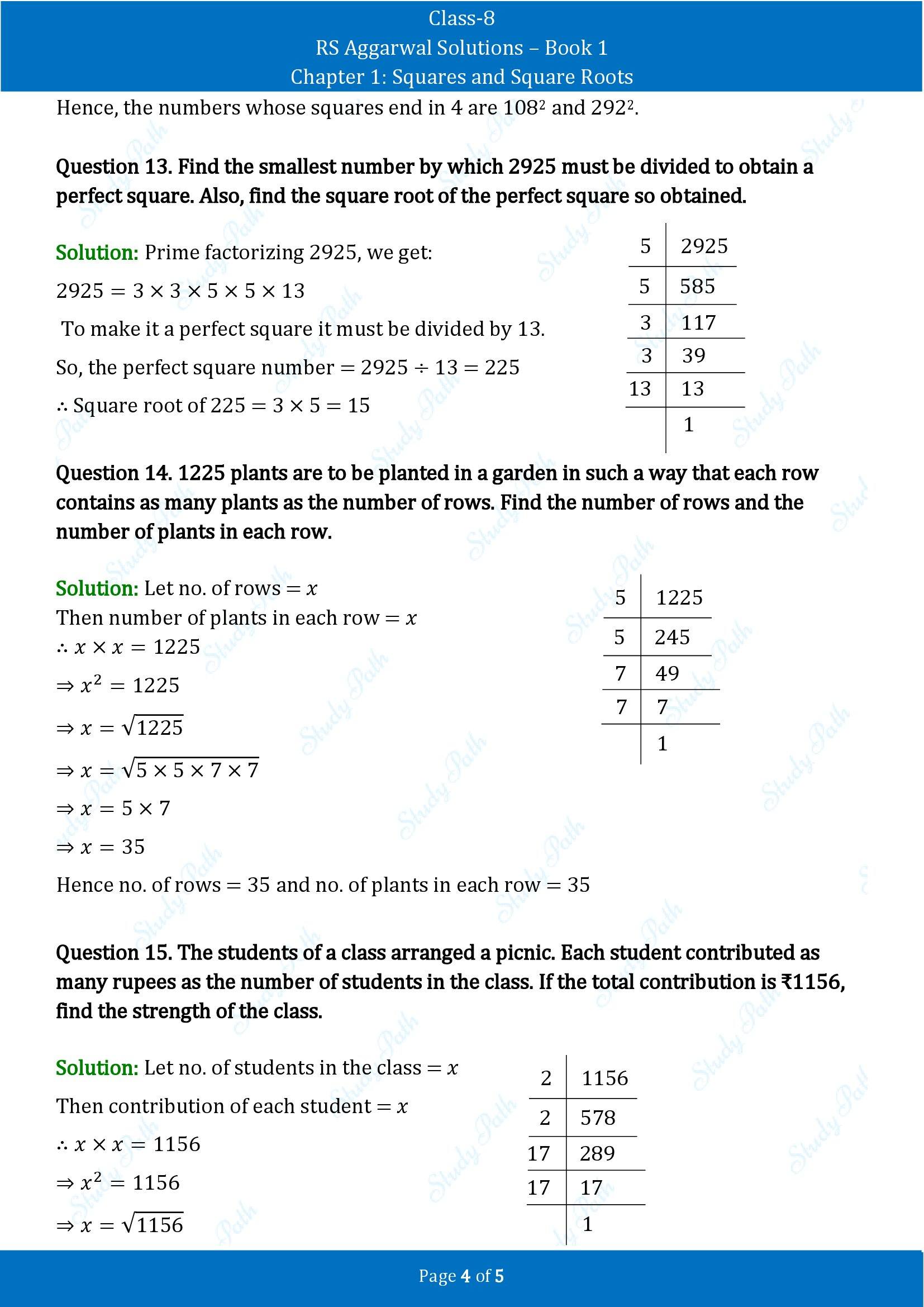 RS Aggarwal Solutions Class 8 Book 1 Chapter 1 Squares and Square Roots Exercise 1B 00004