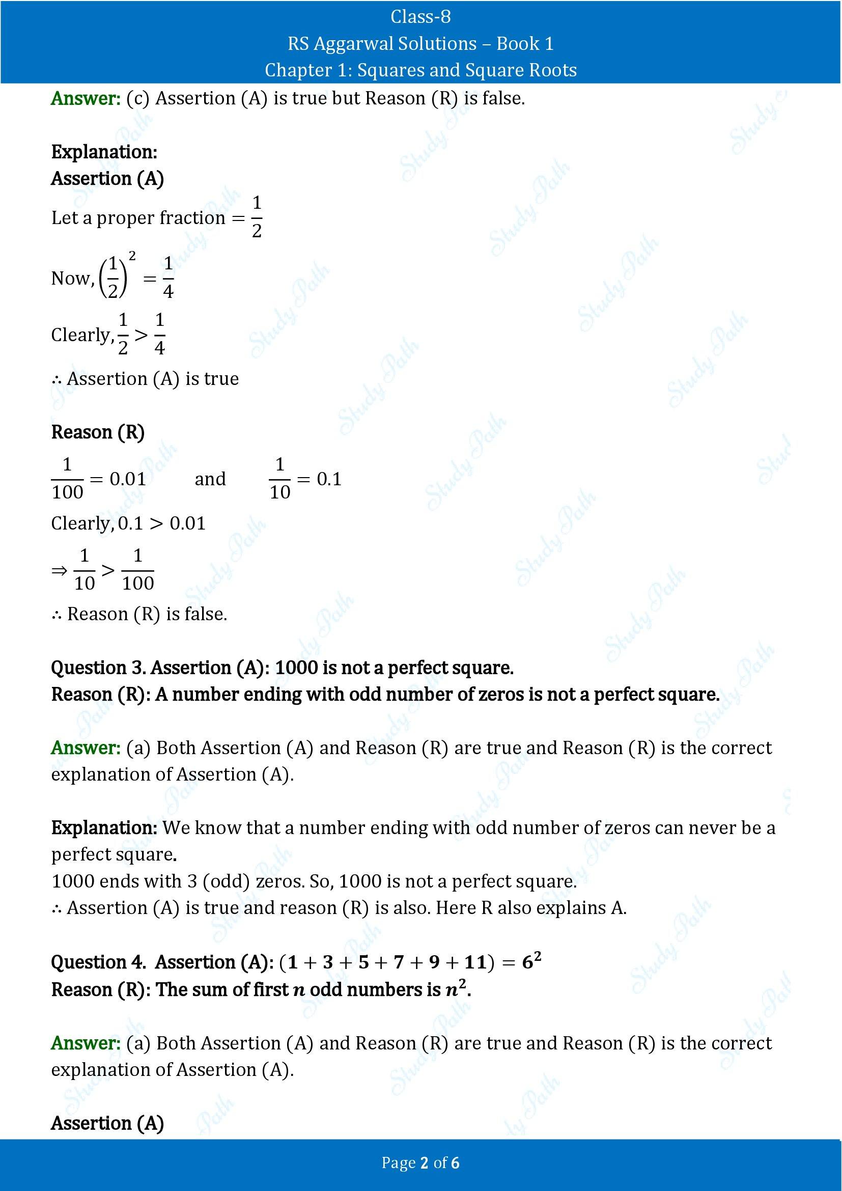 RS Aggarwal Solutions Class 8 Book 1 Chapter 1 Squares and Square Roots Exercise 1D 00002