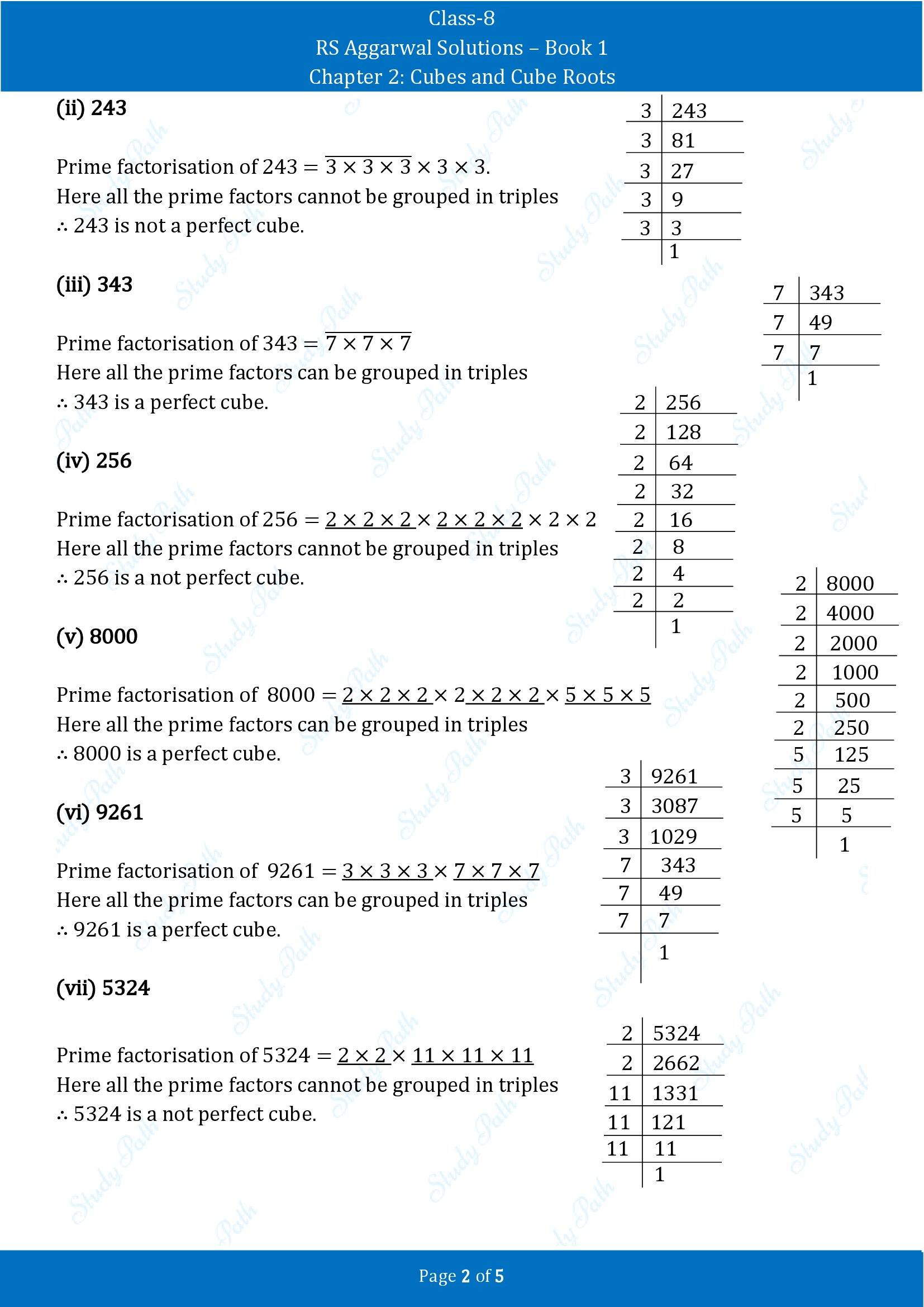 RS Aggarwal Solutions Class 8 Book 1 Chapter 2 Cubes and Cube Roots Exercise 2A 00002