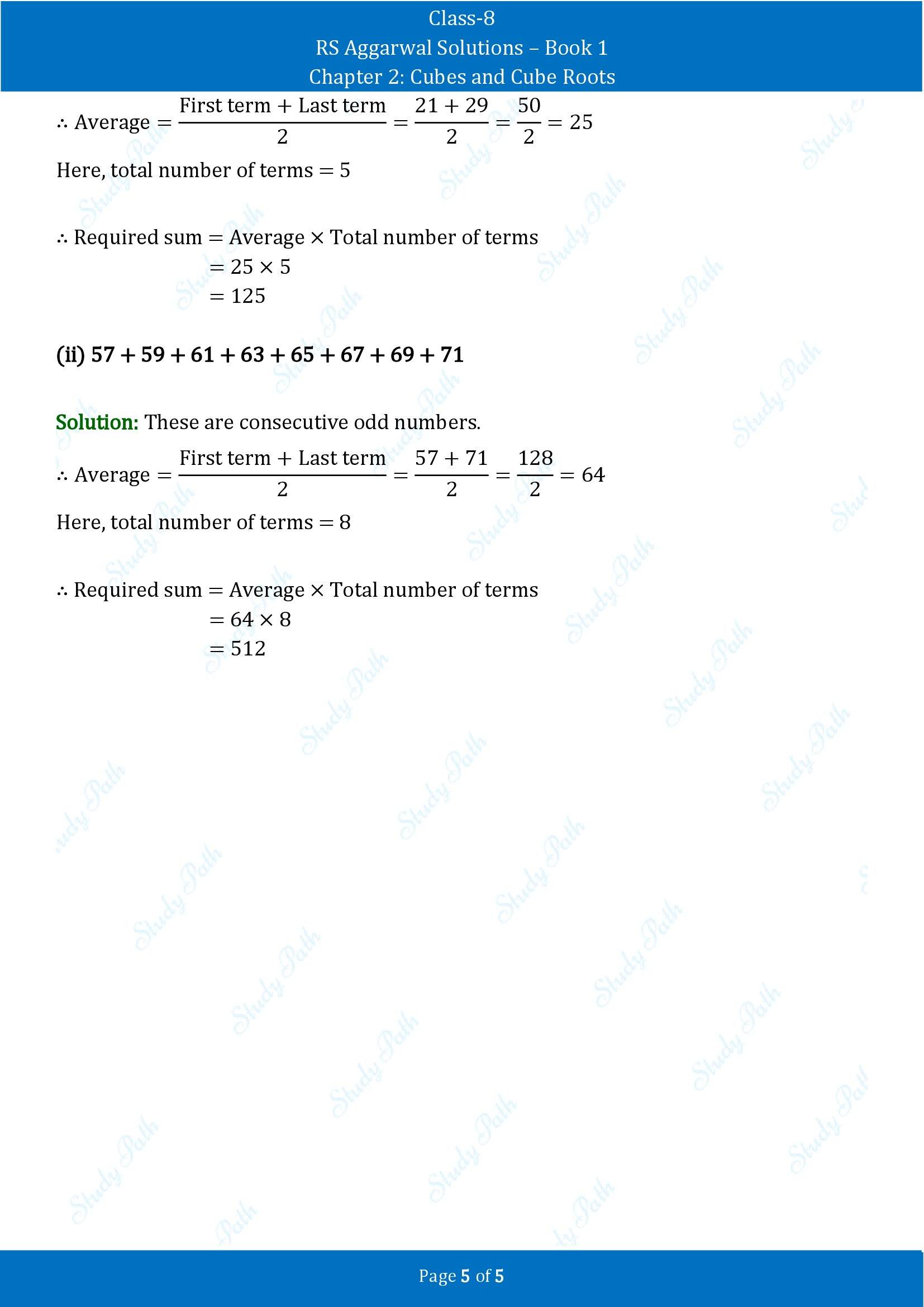 RS Aggarwal Solutions Class 8 Book 1 Chapter 2 Cubes and Cube Roots Exercise 2A 00005