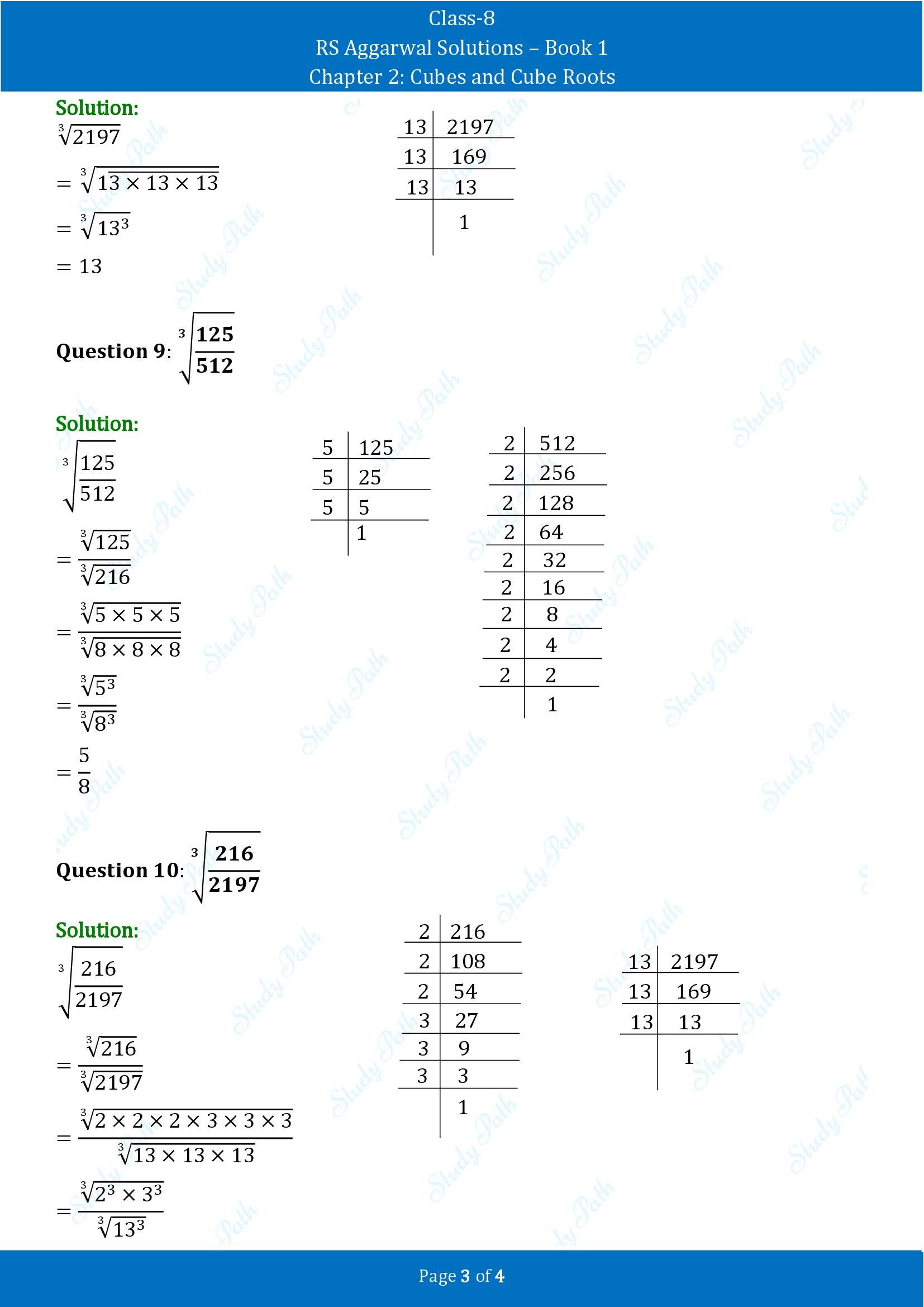 RS Aggarwal Solutions Class 8 Book 1 Chapter 2 Cubes and Cube Roots Exercise 2B 00003