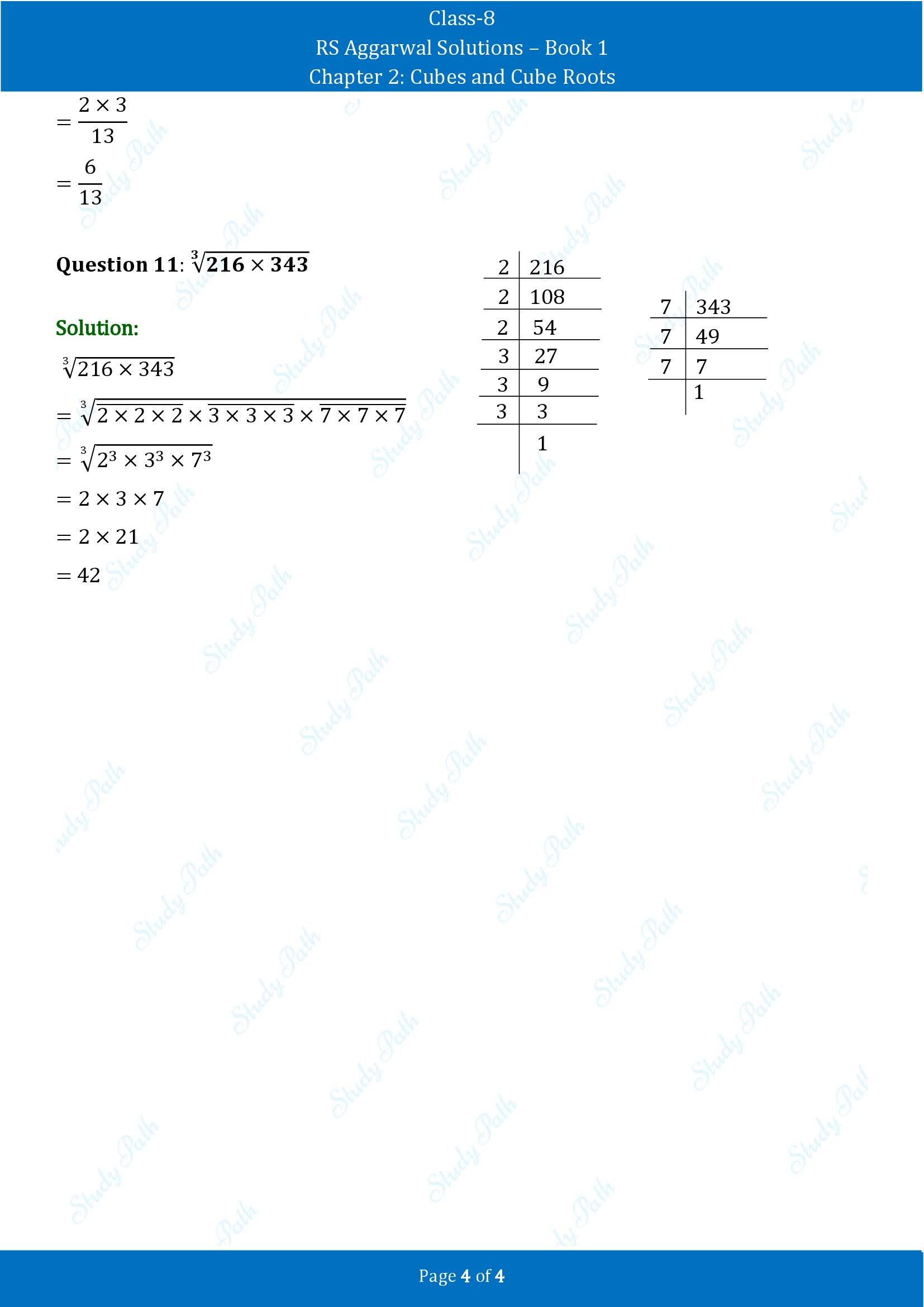 RS Aggarwal Solutions Class 8 Book 1 Chapter 2 Cubes and Cube Roots Exercise 2B 00004