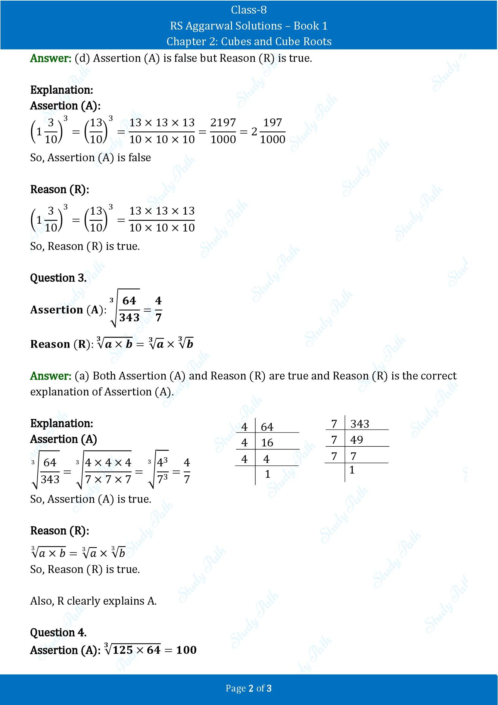 RS Aggarwal Solutions Class 8 Book 1 Chapter 2 Cubes and Cube Roots Exercise 2D 00002