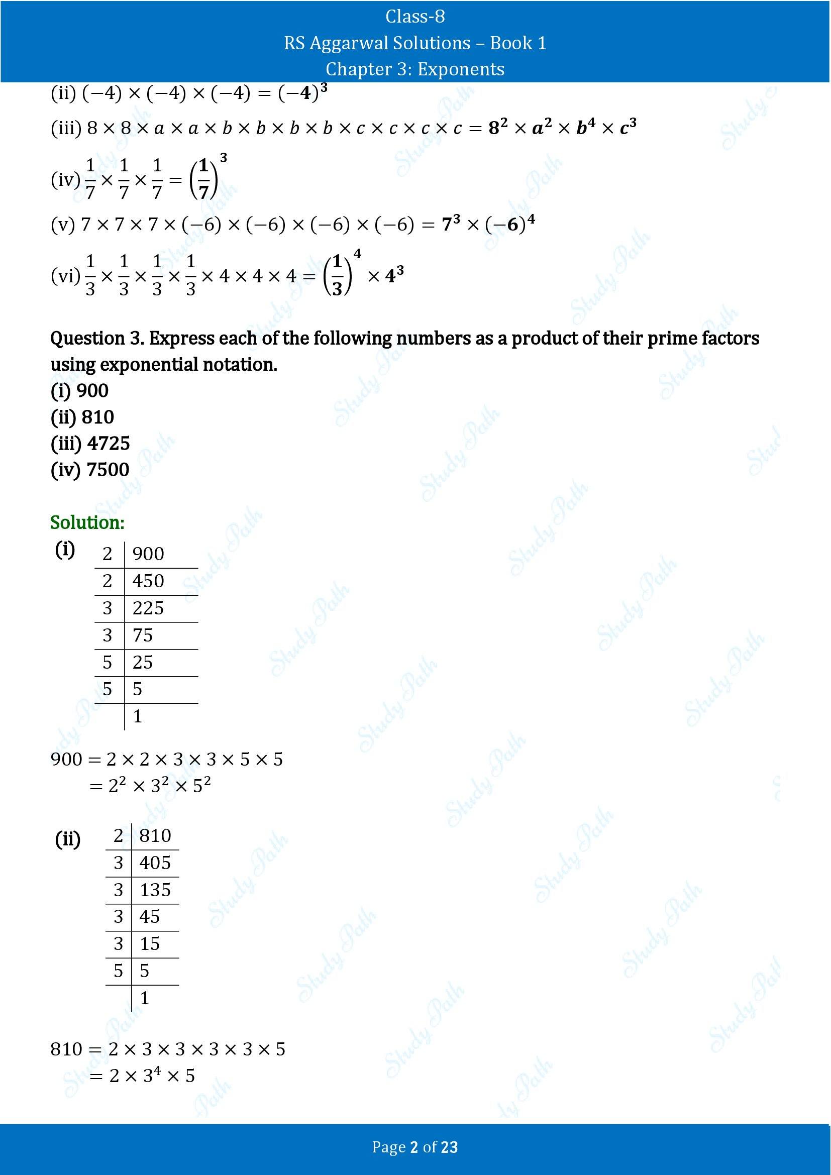 RS Aggarwal Solutions Class 8 Book 1 Chapter 3 Exponents Exercise 3A 00002