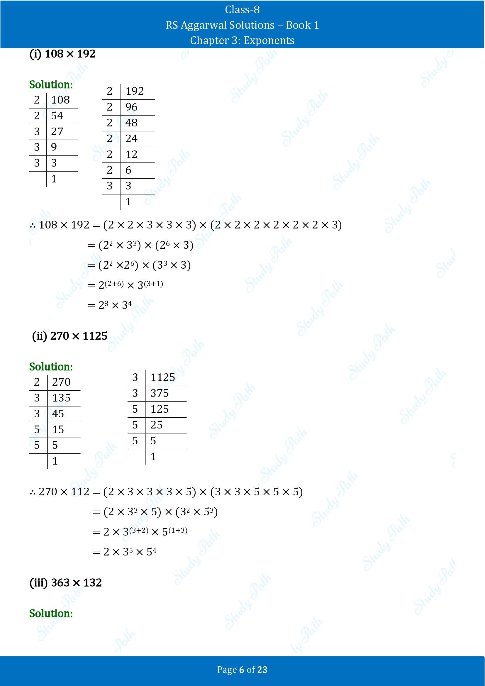RS Aggarwal Solutions Class 8 Book 1 Chapter 3 Exponents Exercise 3A 00006