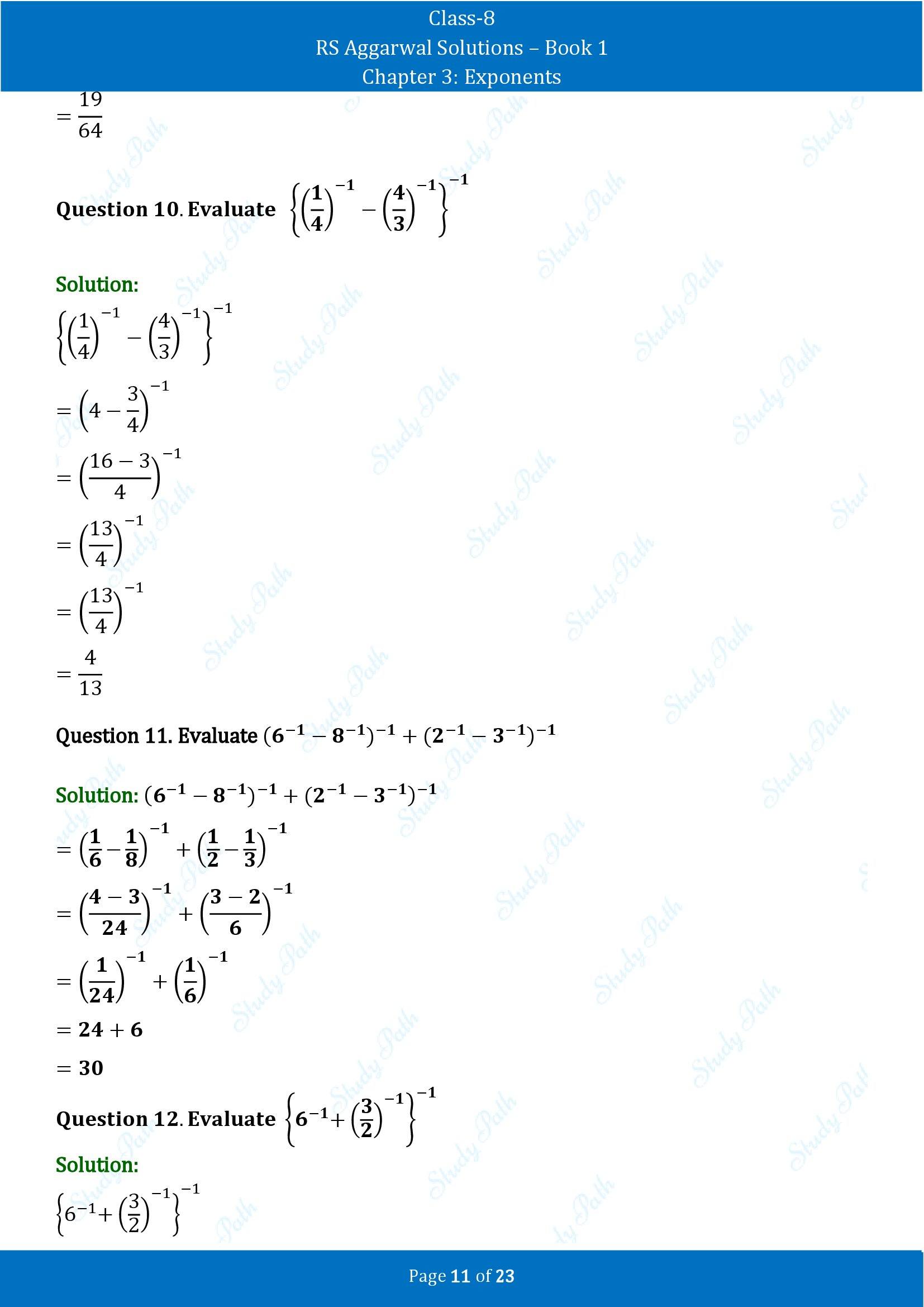 RS Aggarwal Solutions Class 8 Book 1 Chapter 3 Exponents Exercise 3A 00011