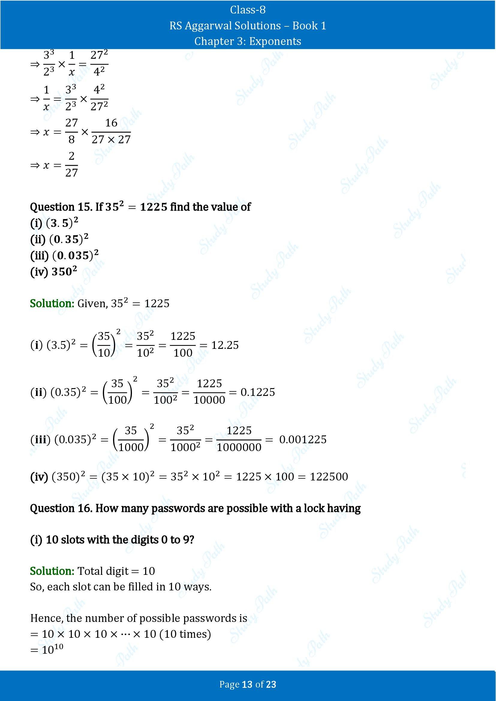 RS Aggarwal Solutions Class 8 Book 1 Chapter 3 Exponents Exercise 3A 00013