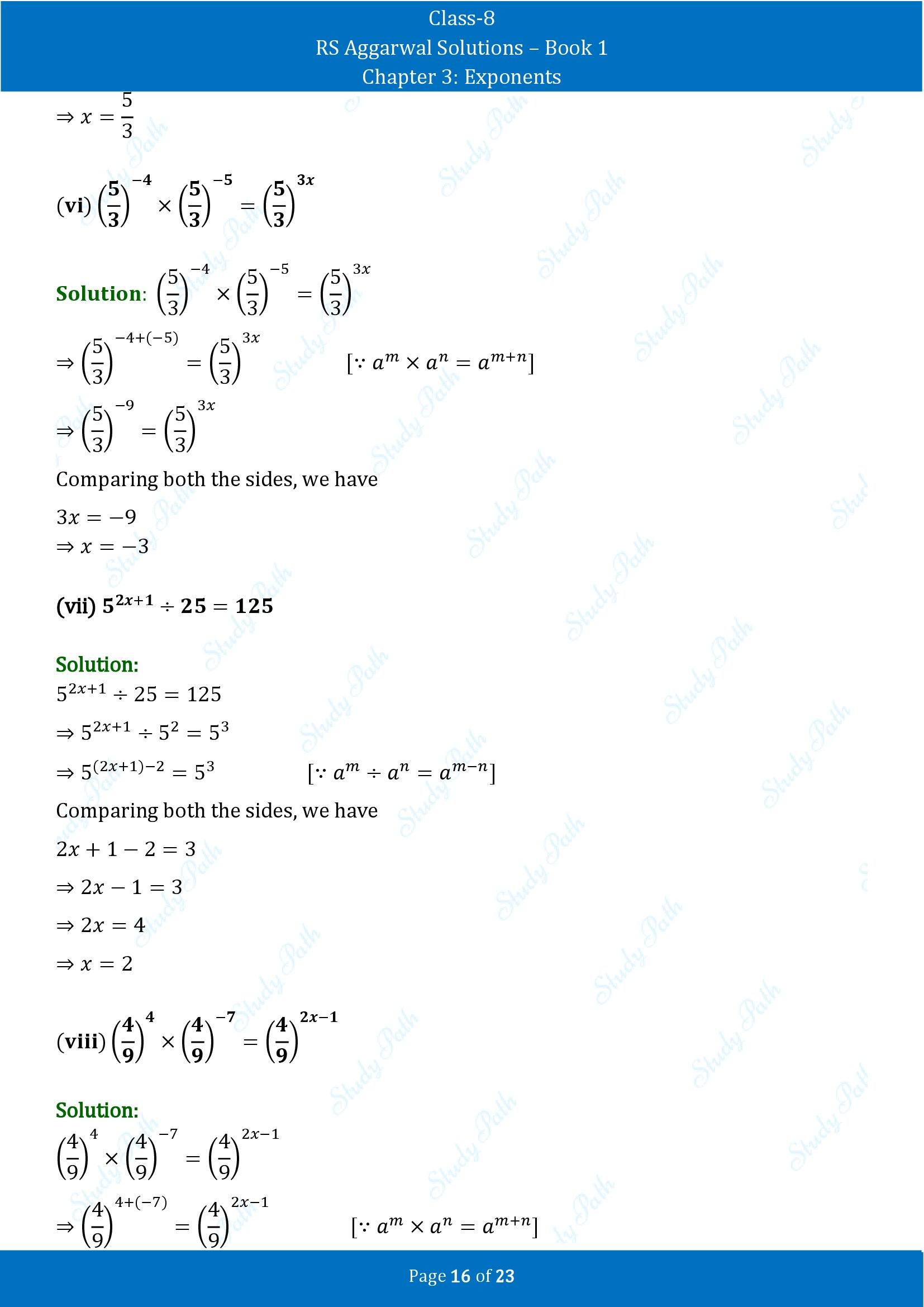 RS Aggarwal Solutions Class 8 Book 1 Chapter 3 Exponents Exercise 3A 00016