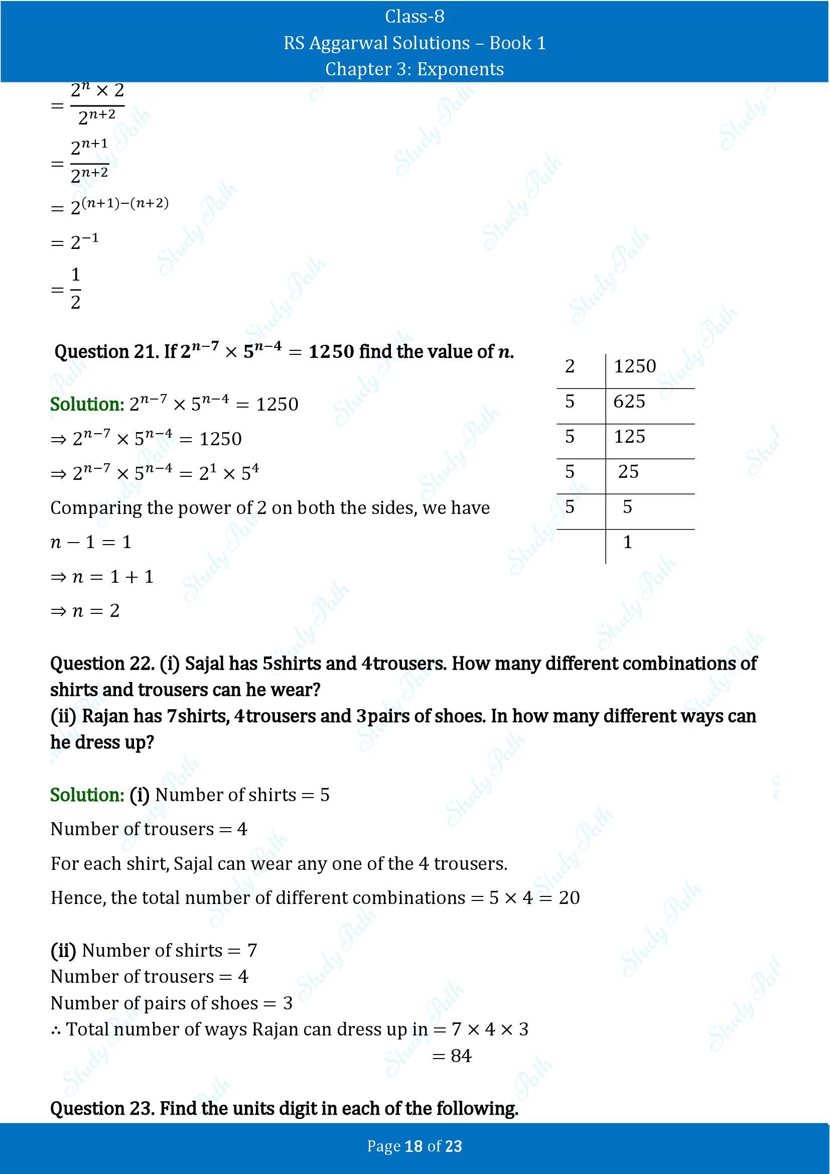 RS Aggarwal Solutions Class 8 Book 1 Chapter 3 Exponents Exercise 3A 00018