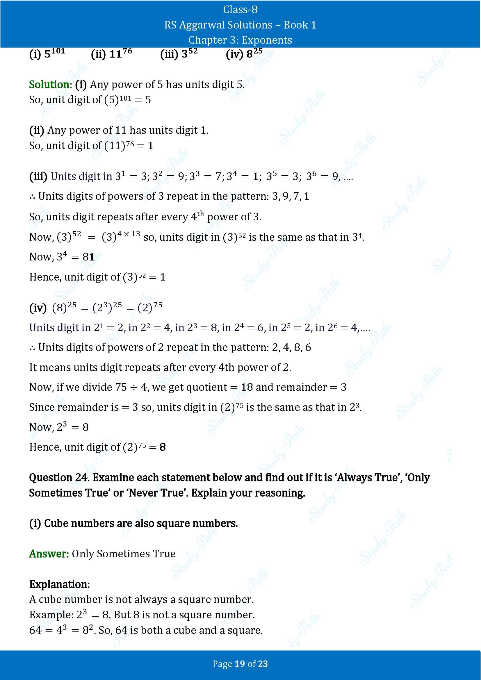 RS Aggarwal Solutions Class 8 Book 1 Chapter 3 Exponents Exercise 3A 00019