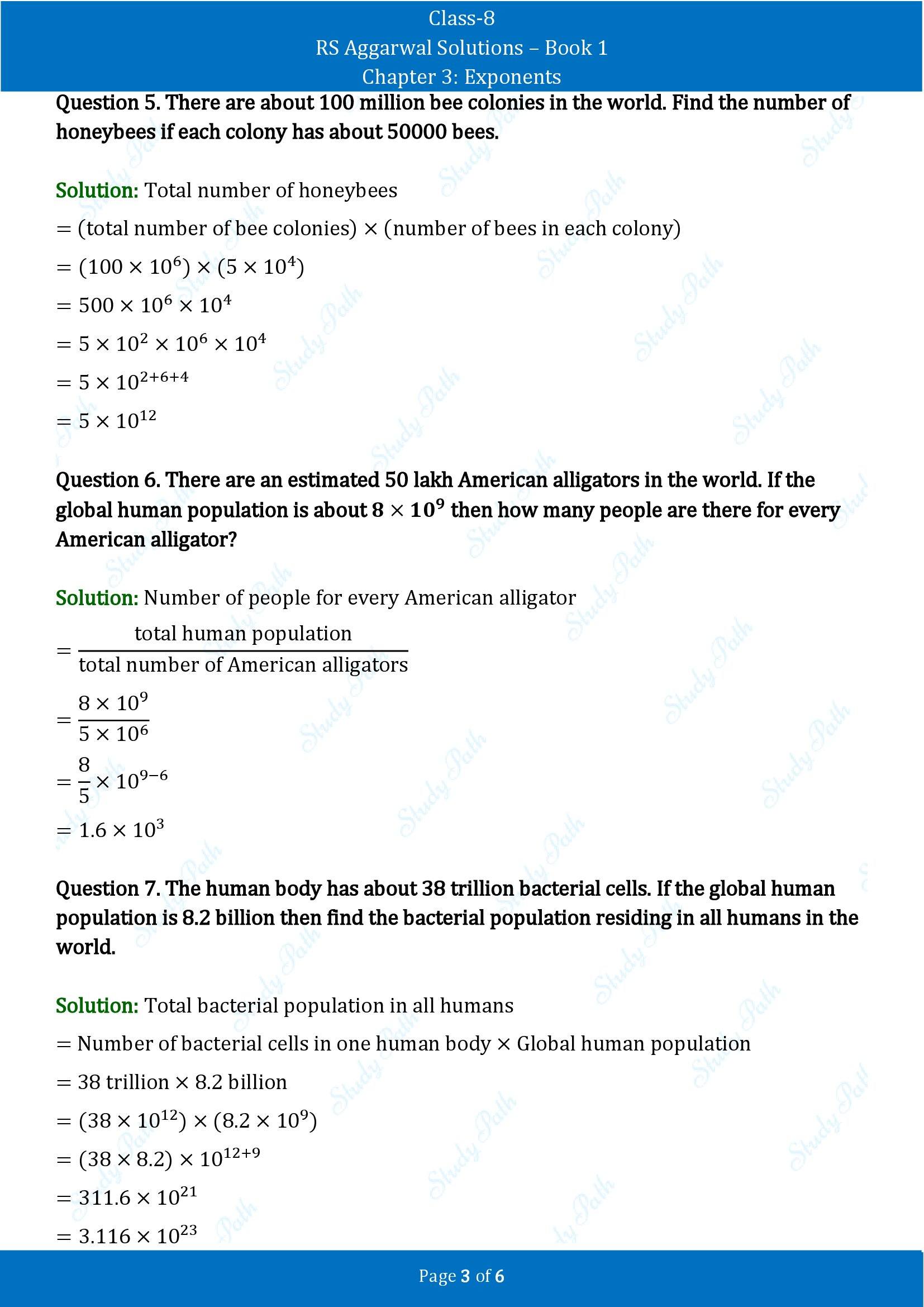 RS Aggarwal Solutions Class 8 Book 1 Chapter 3 Exponents Exercise 3B 00003