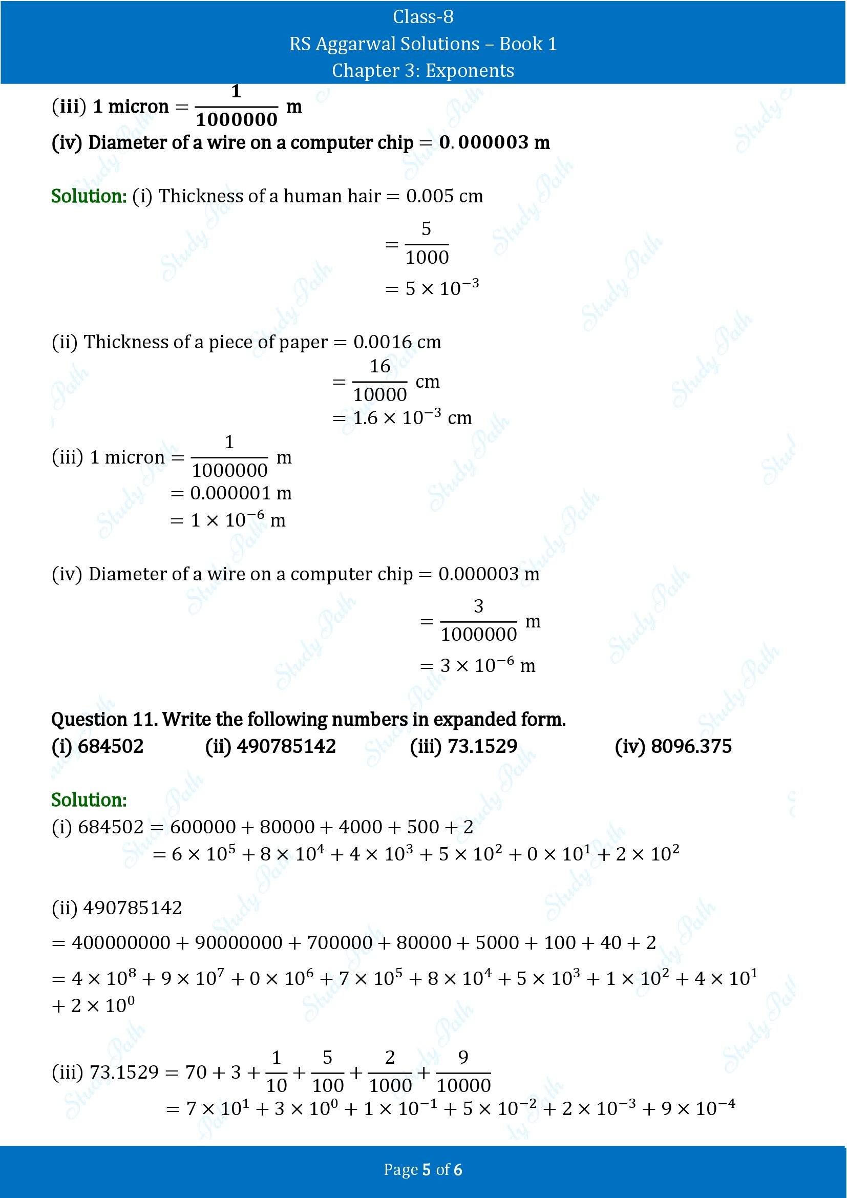 RS Aggarwal Solutions Class 8 Book 1 Chapter 3 Exponents Exercise 3B 00005
