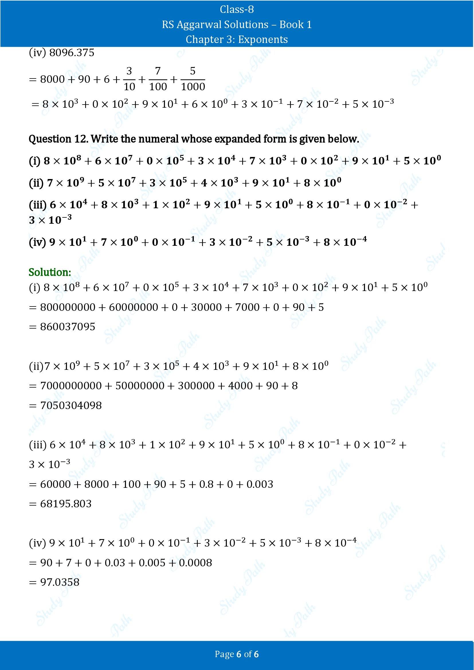 RS Aggarwal Solutions Class 8 Book 1 Chapter 3 Exponents Exercise 3B 00006