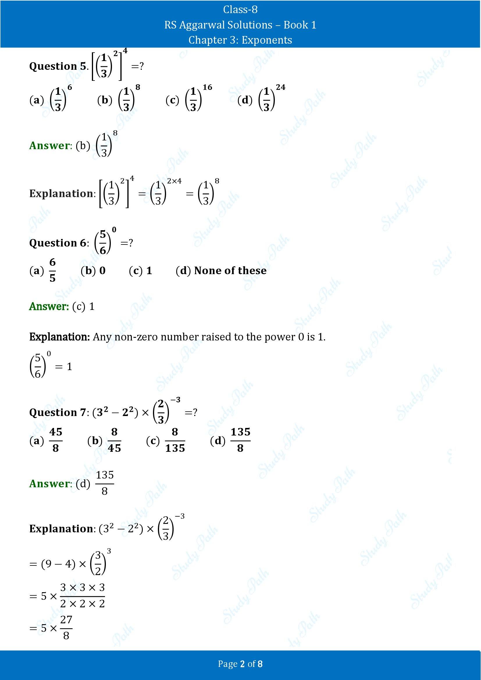 RS Aggarwal Solutions Class 8 Book 1 Chapter 3 Exponents Exercise 3C 00002