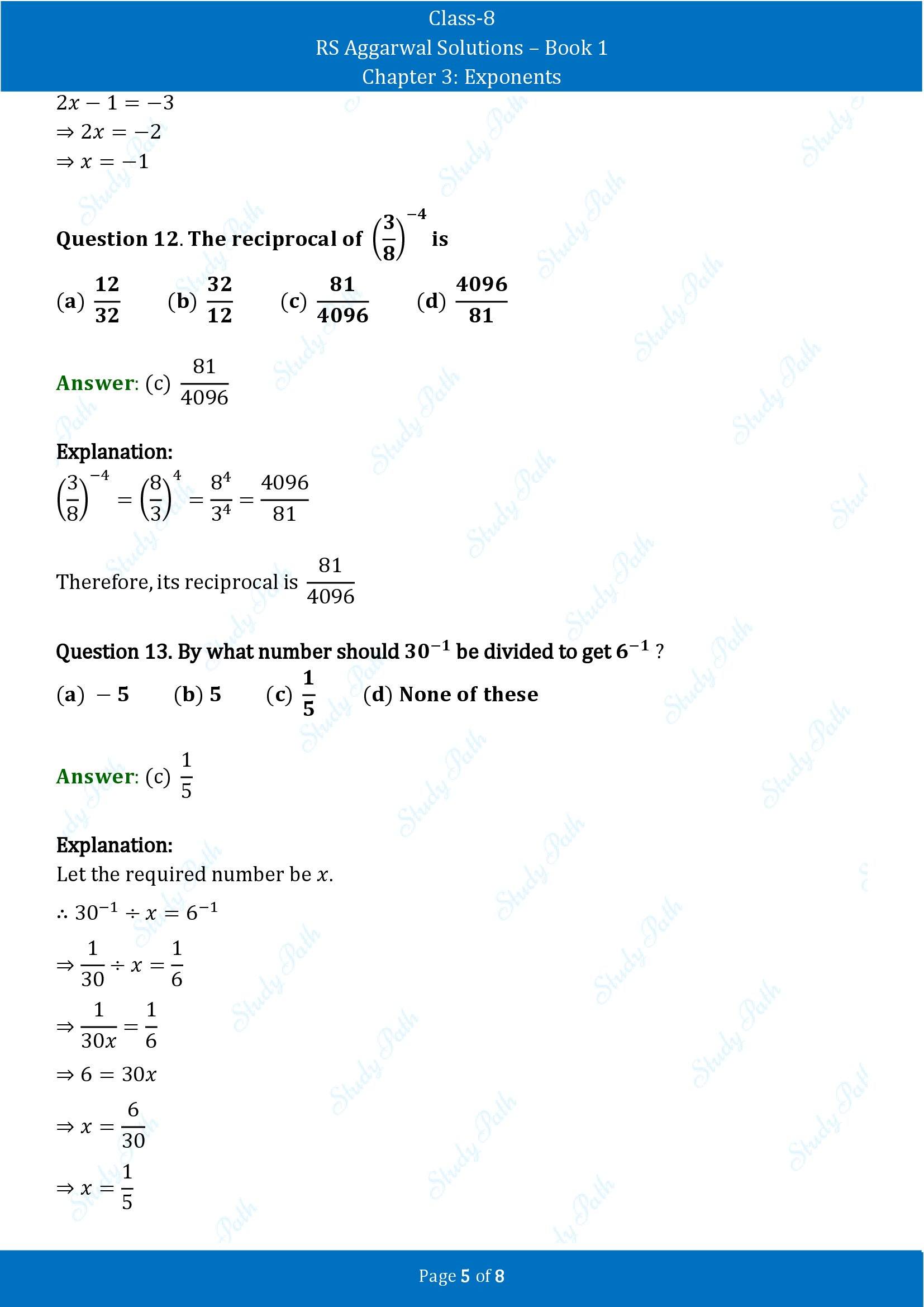 RS Aggarwal Solutions Class 8 Book 1 Chapter 3 Exponents Exercise 3C 00005