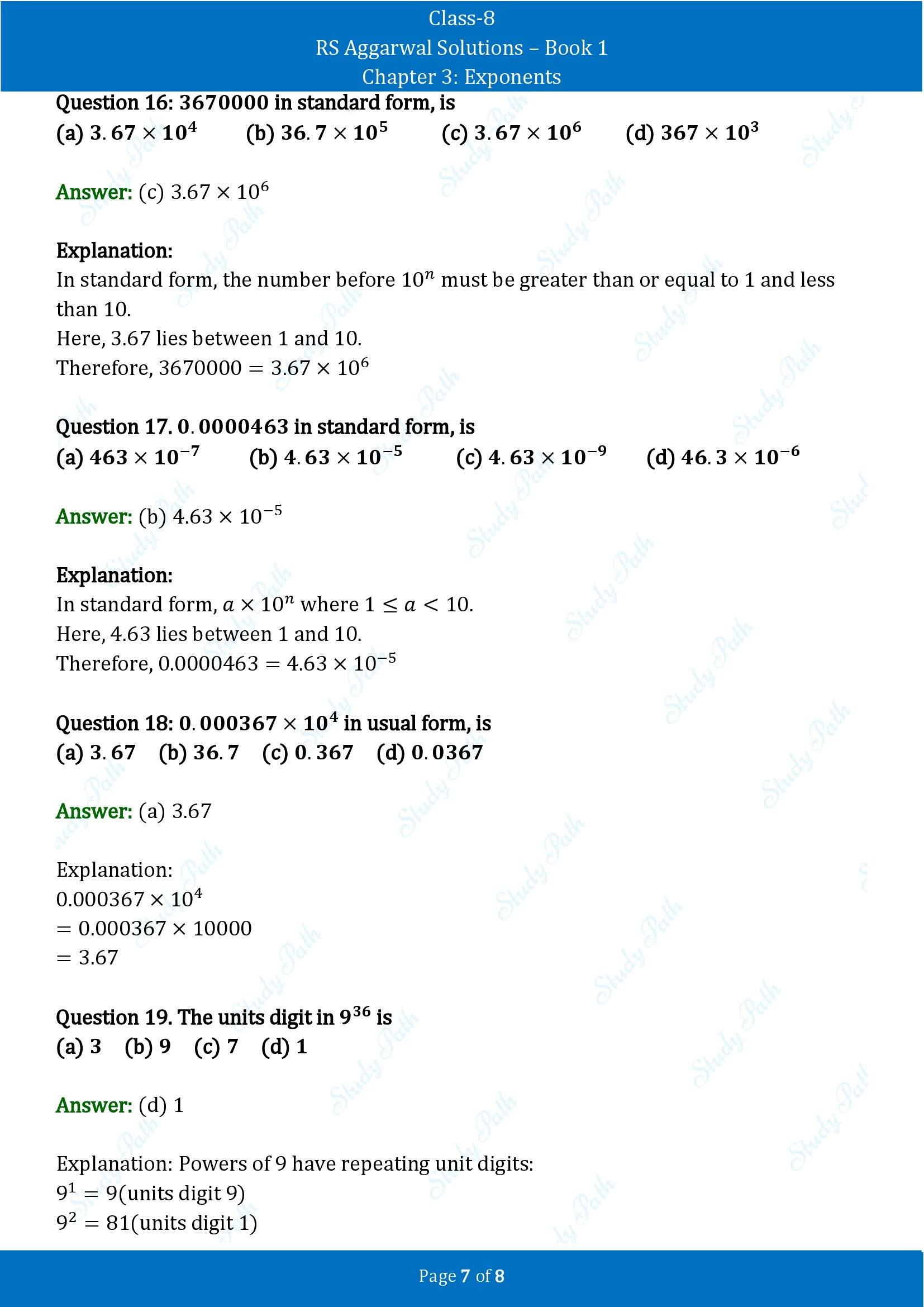 RS Aggarwal Solutions Class 8 Book 1 Chapter 3 Exponents Exercise 3C 00007