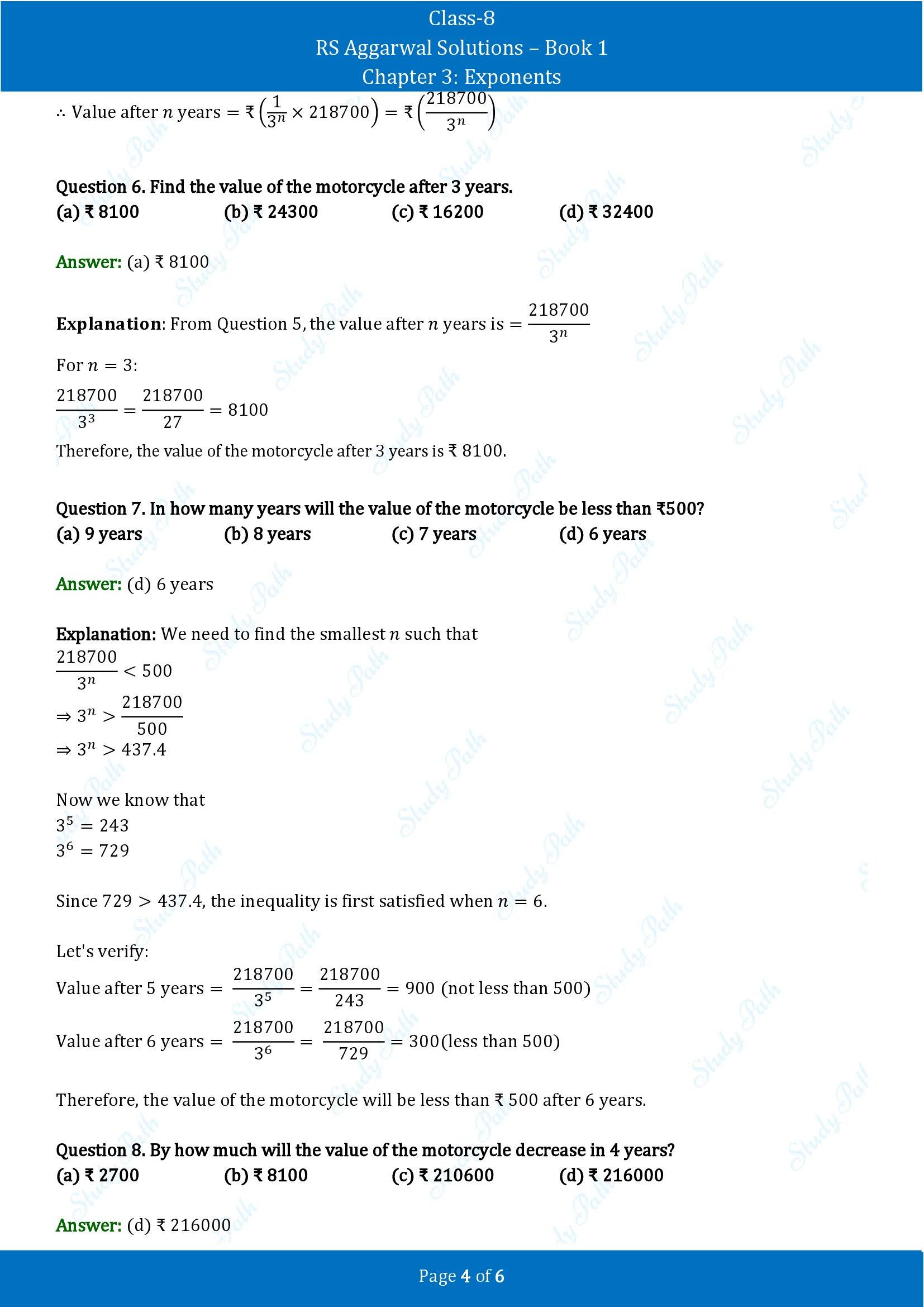 RS Aggarwal Solutions Class 8 Book 1 Chapter 3 Exponents Exercise 3D 00004