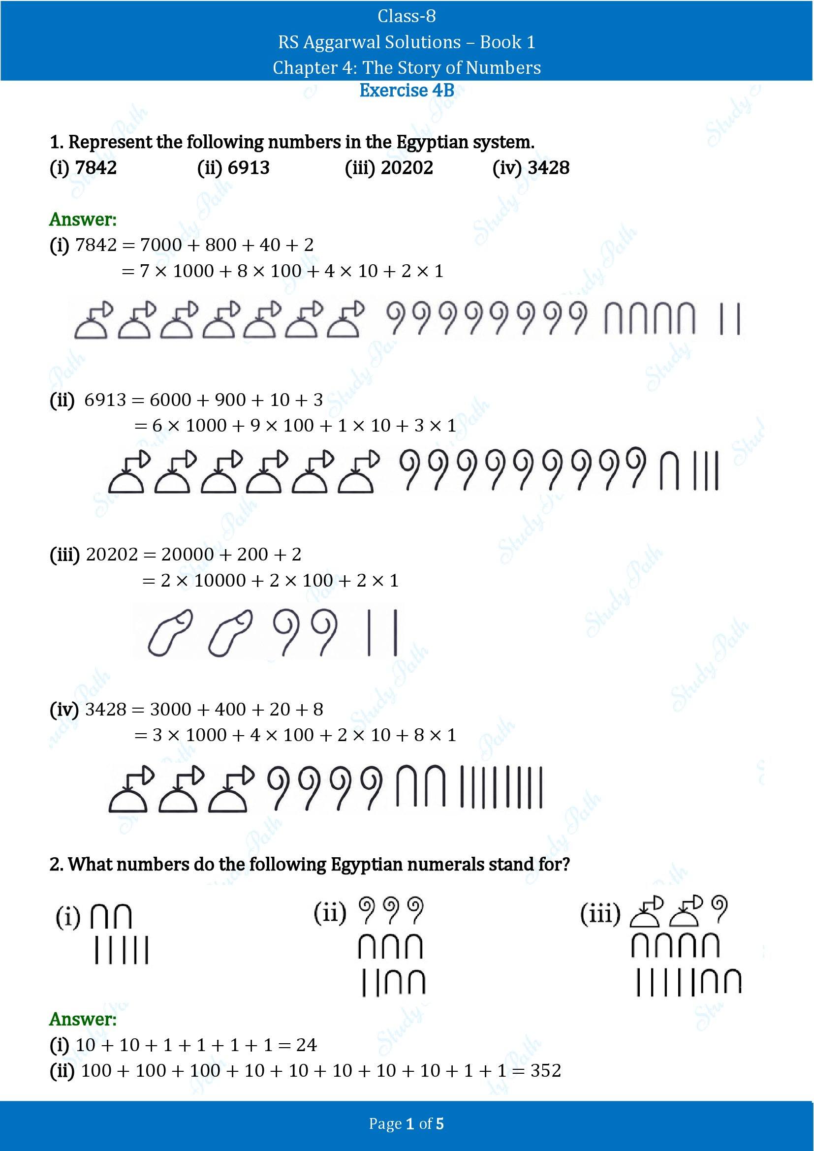 RS Aggarwal Solutions Class 8 Book 1 Chapter 4 The Story of Numbers Exercise 4B 00001