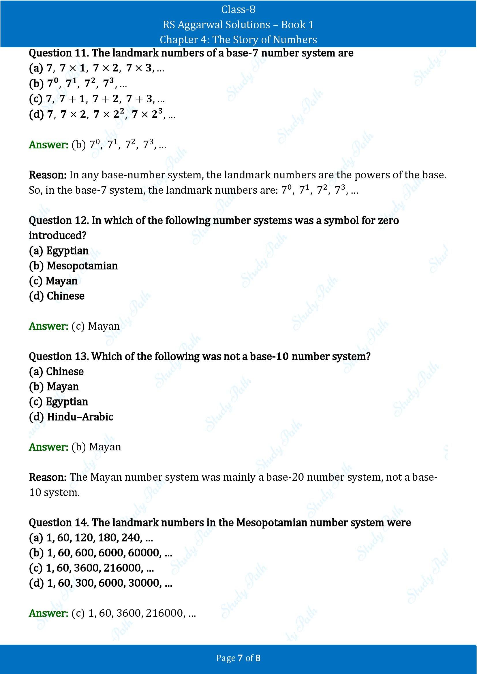 RS Aggarwal Solutions Class 8 Book 1 Chapter 4 The Story of Numbers Test Paper 4 00007