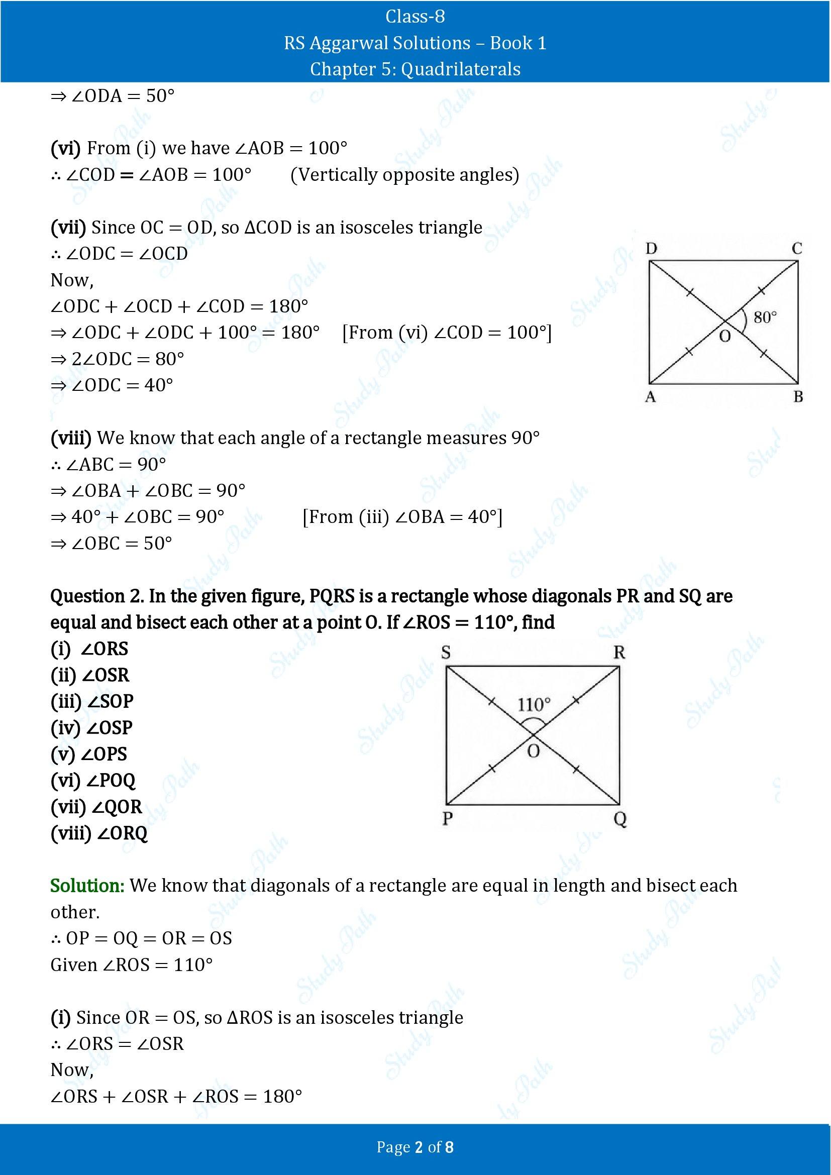 RS Aggarwal Solutions Class 8 Book 1 Chapter 5 Quadrilaterals Exercise 5A 00002