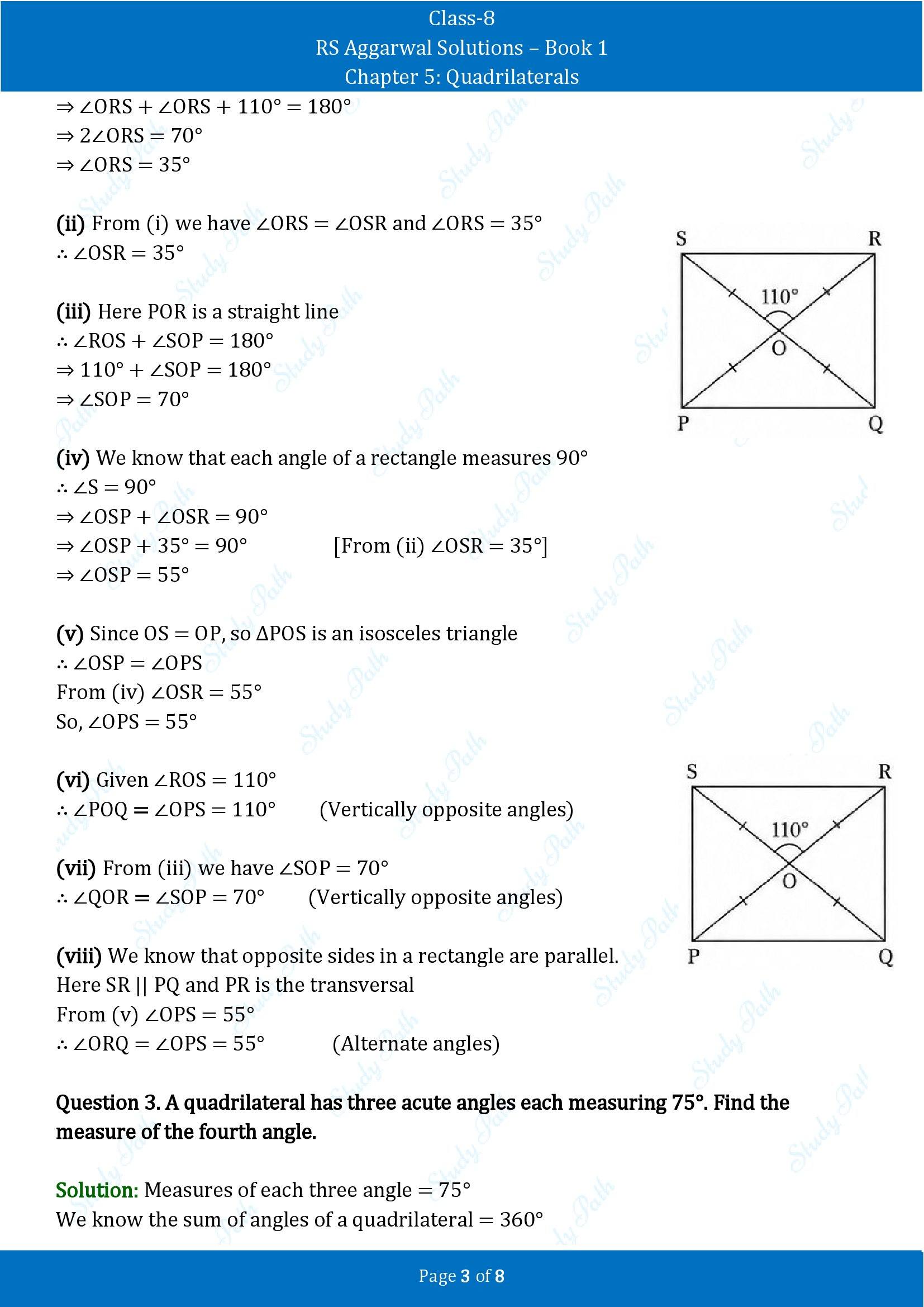 RS Aggarwal Solutions Class 8 Book 1 Chapter 5 Quadrilaterals Exercise 5A 00003
