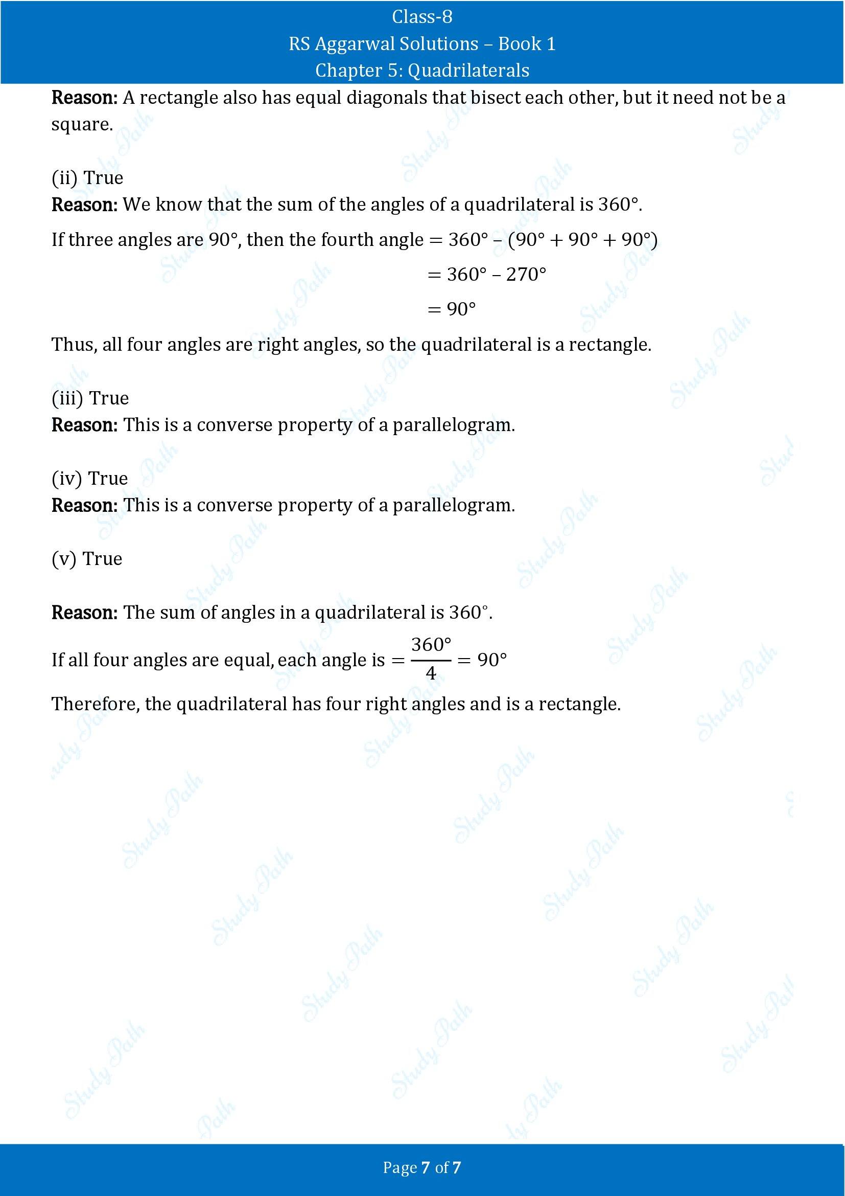 RS Aggarwal Solutions Class 8 Book 1 Chapter 5 Quadrilaterals Exercise 5B 00007