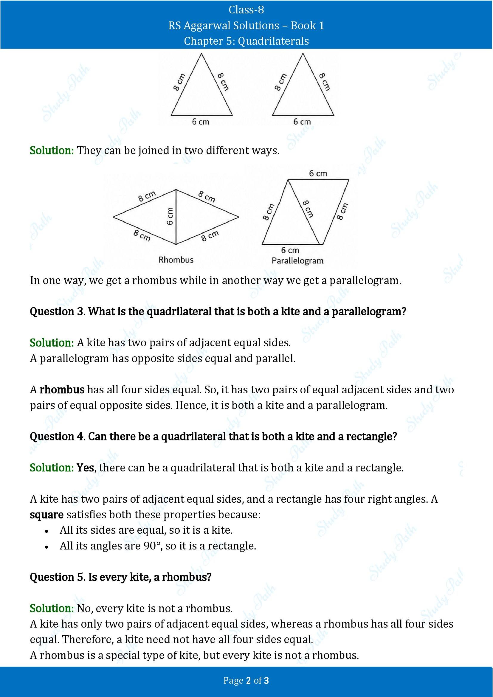 RS Aggarwal Solutions Class 8 Book 1 Chapter 5 Quadrilaterals Exercise 5C 00002