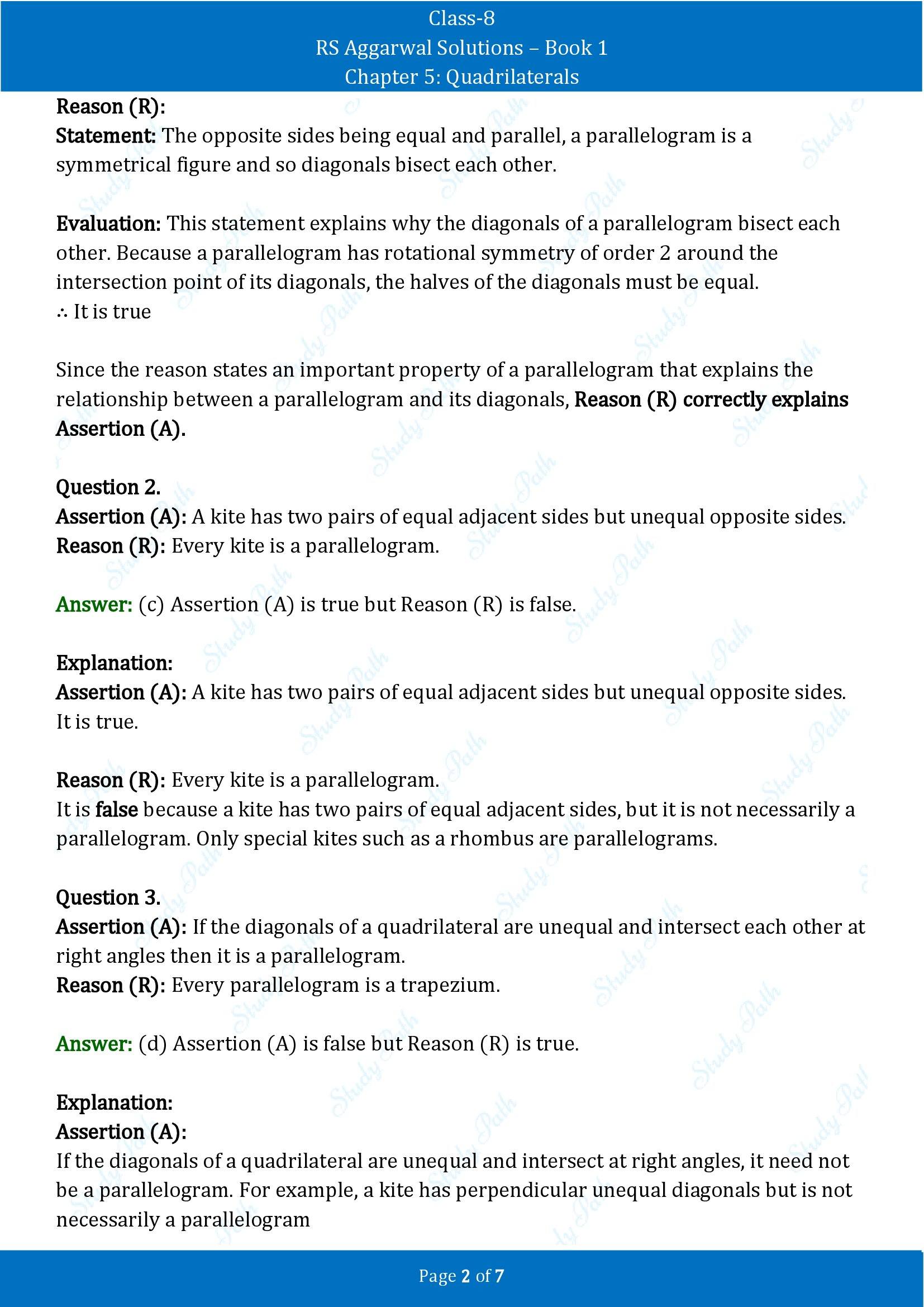 RS Aggarwal Solutions Class 8 Book 1 Chapter 5 Quadrilaterals Exercise 5E 00002