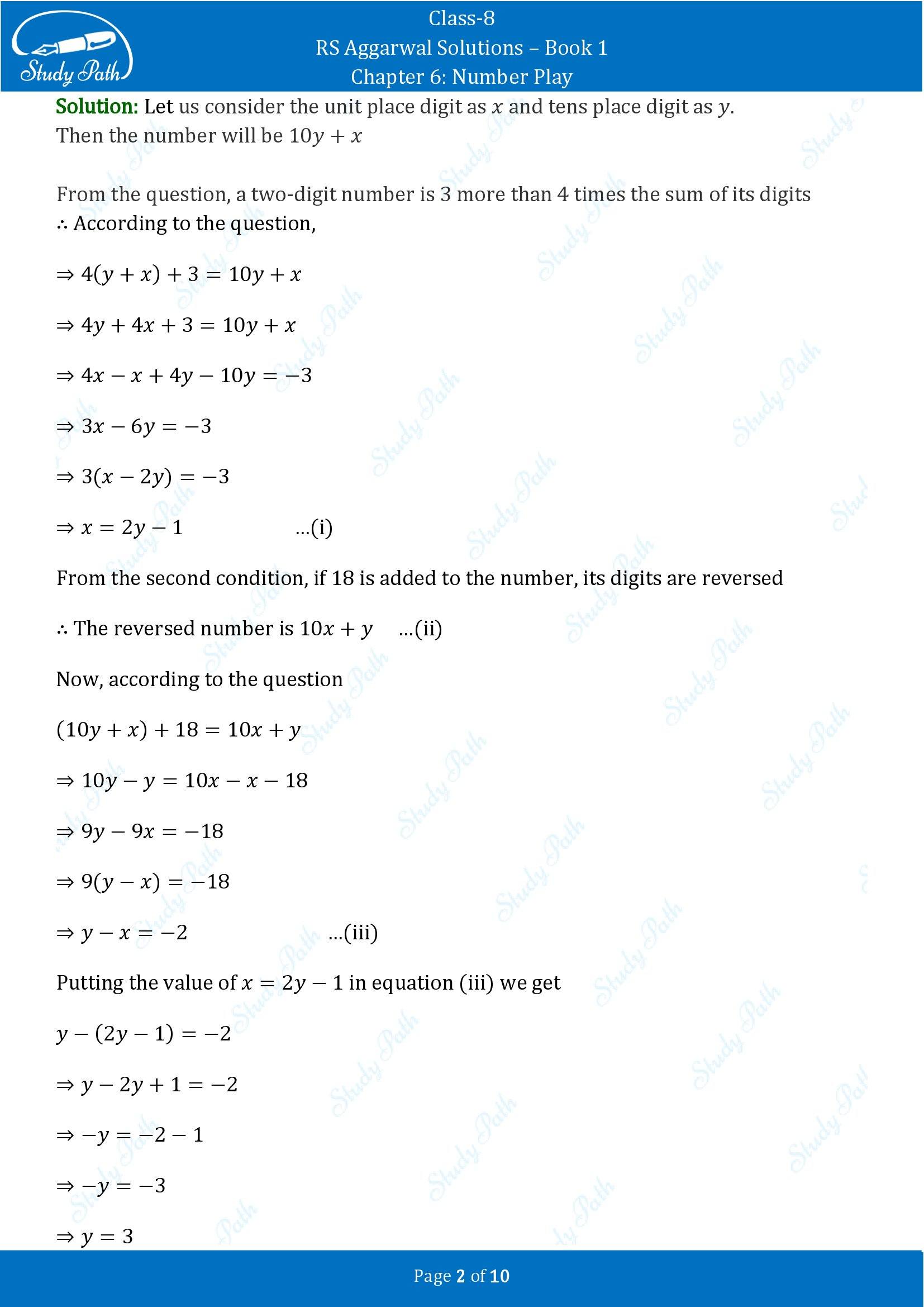 RS Aggarwal Solutions Class 8 Book 1 Chapter 6 Number Play Exercise 6A 00002