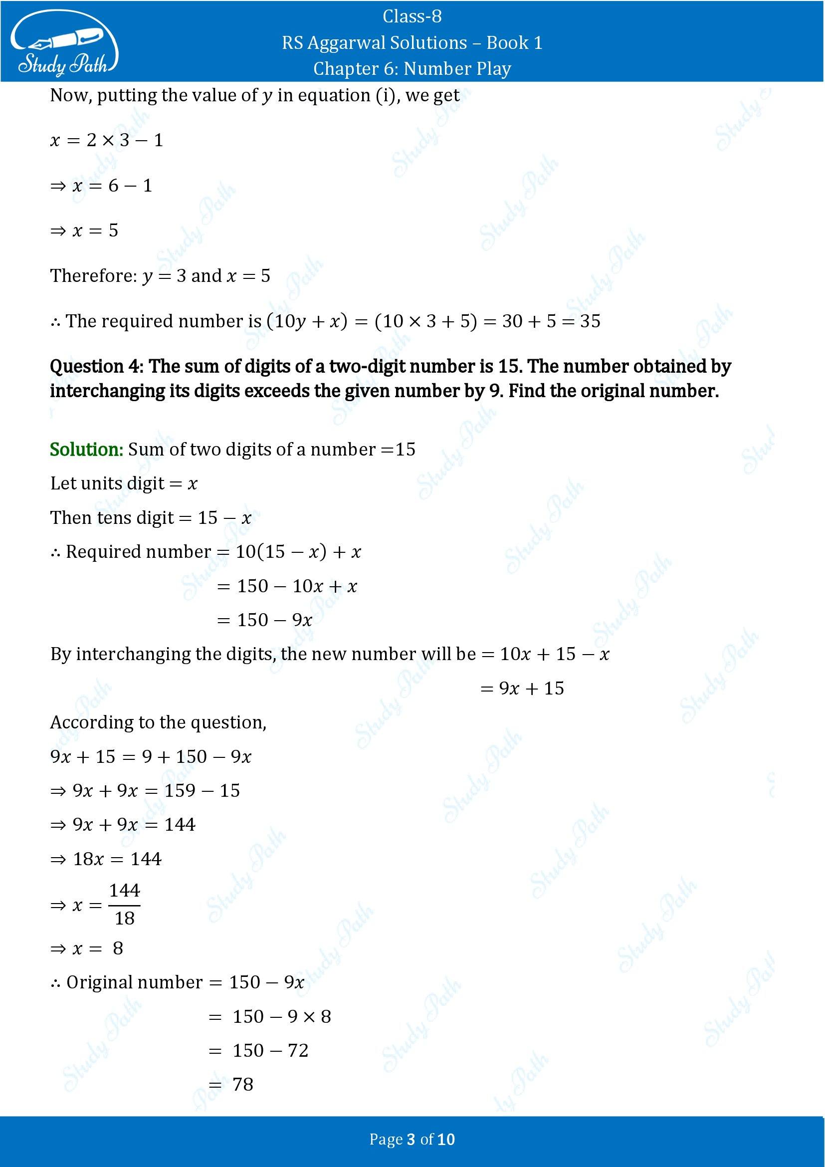 RS Aggarwal Solutions Class 8 Book 1 Chapter 6 Number Play Exercise 6A 00003