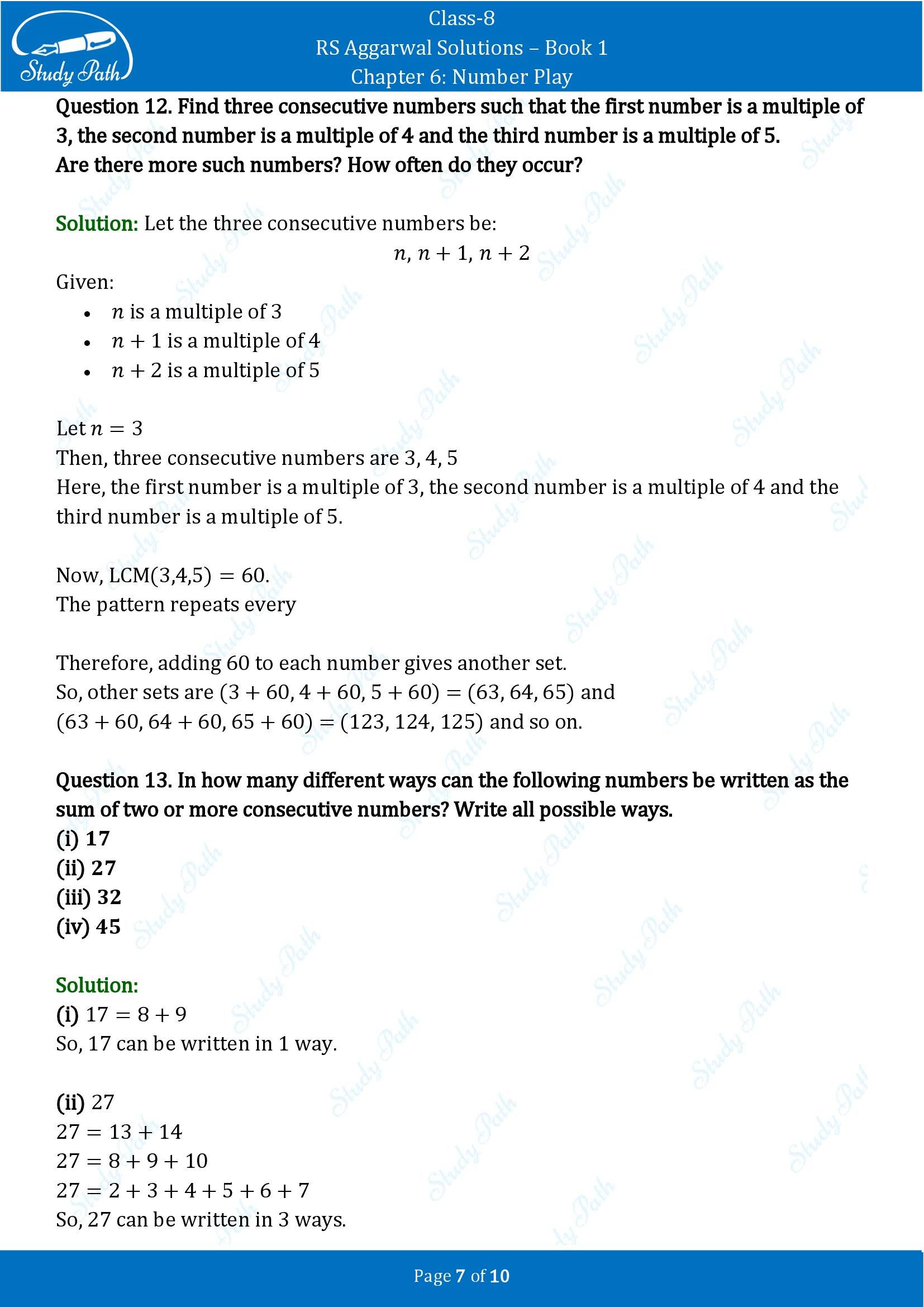 RS Aggarwal Solutions Class 8 Book 1 Chapter 6 Number Play Exercise 6A 00007