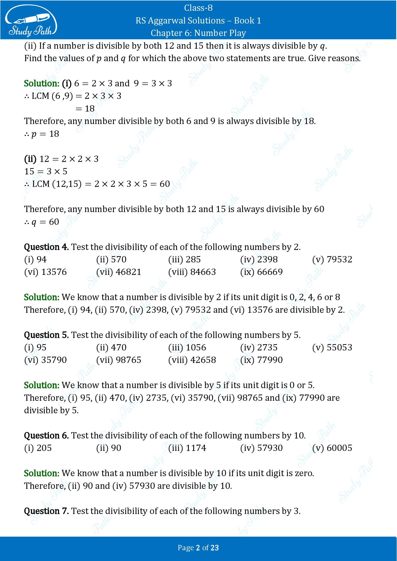 RS Aggarwal Solutions Class 8 Book 1 Chapter 6 Number Play Exercise 6B 00002