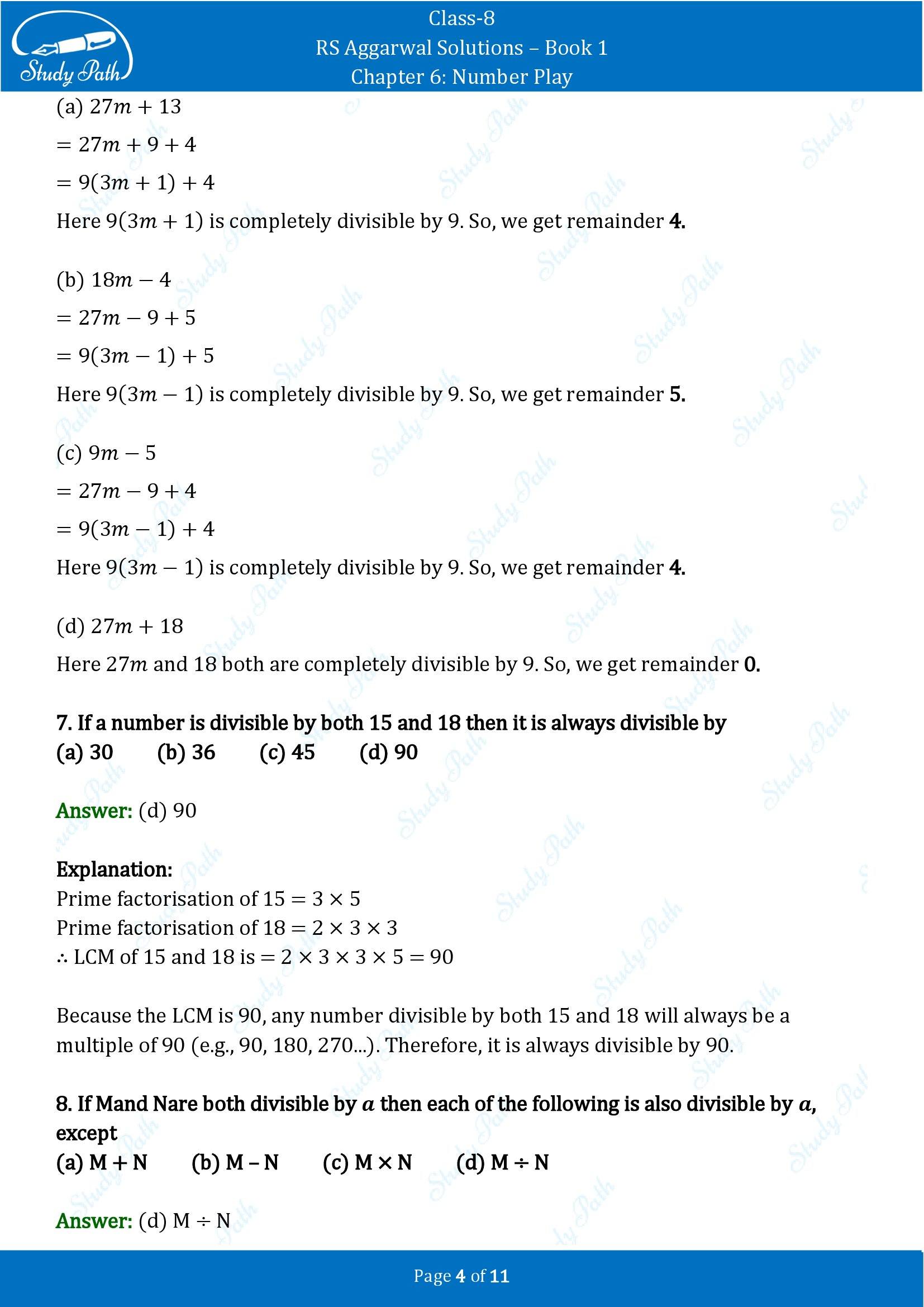 RS Aggarwal Solutions Class 8 Book 1 Chapter 6 Number Play Exercise 6D 00004