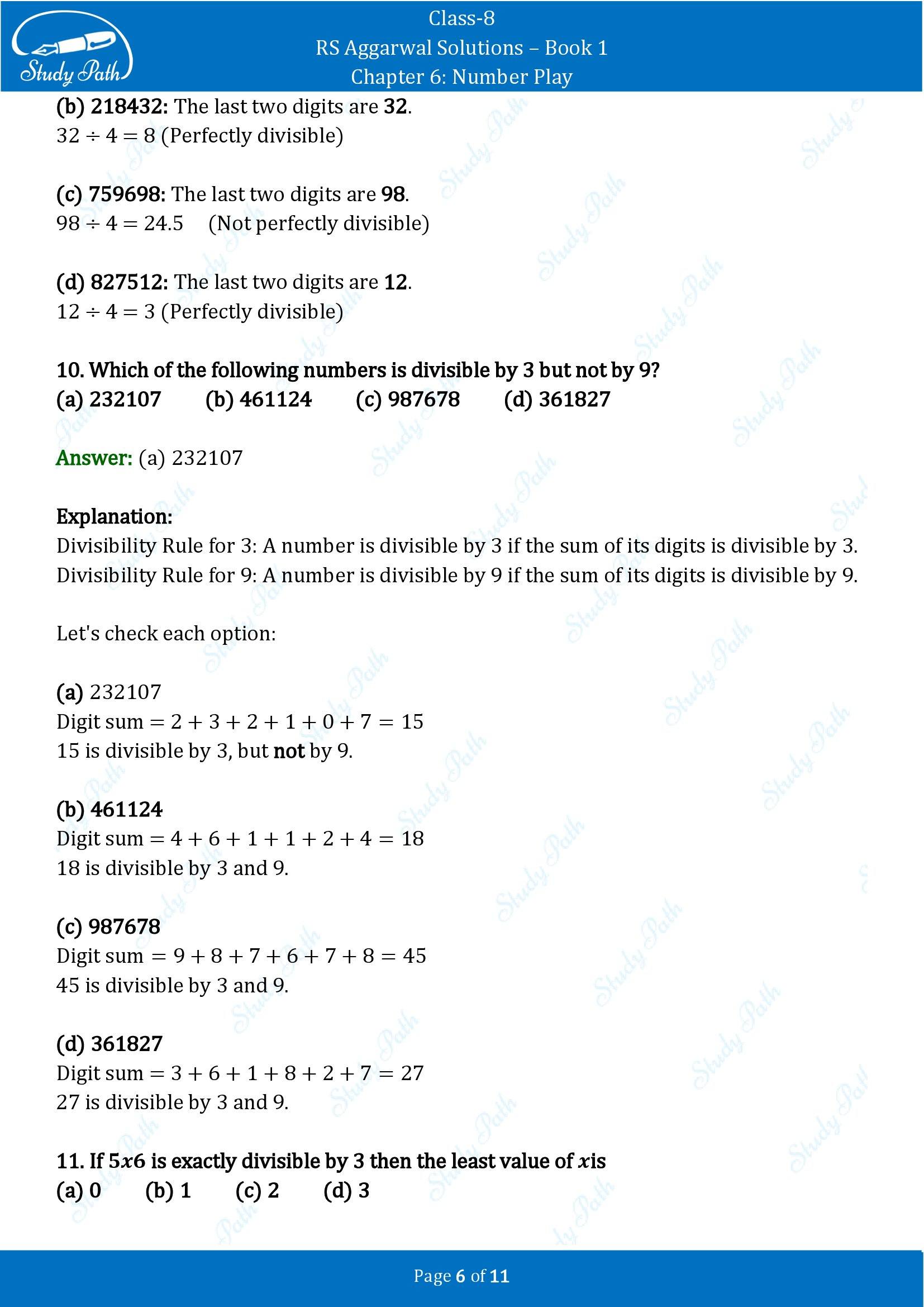 RS Aggarwal Solutions Class 8 Book 1 Chapter 6 Number Play Exercise 6D 00006