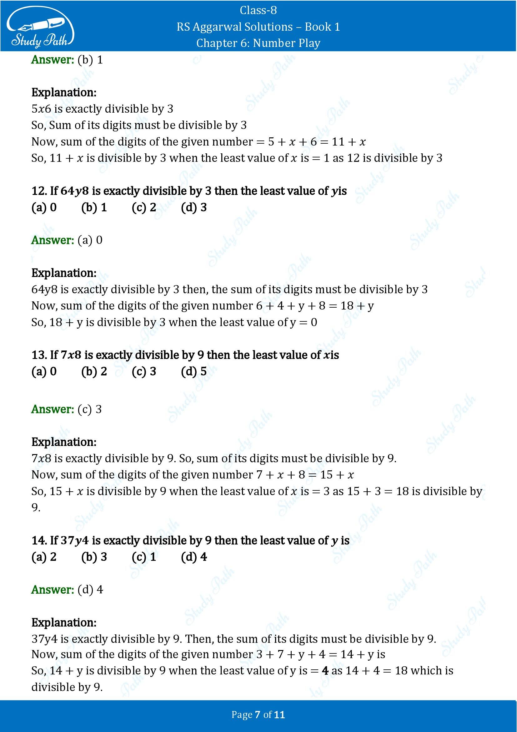 RS Aggarwal Solutions Class 8 Book 1 Chapter 6 Number Play Exercise 6D 00007