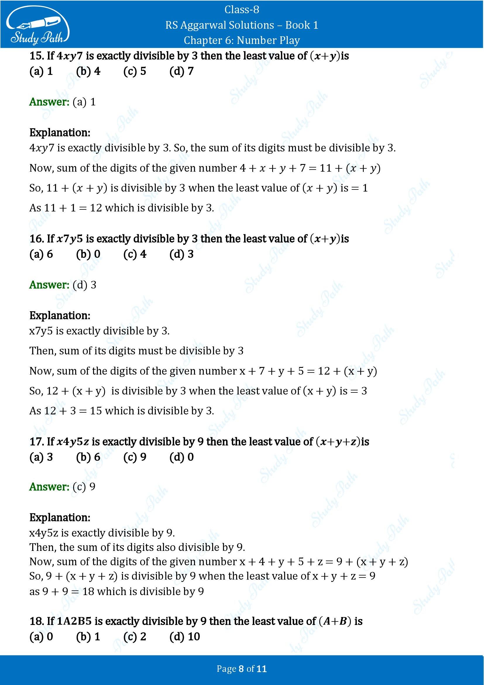 RS Aggarwal Solutions Class 8 Book 1 Chapter 6 Number Play Exercise 6D 00008