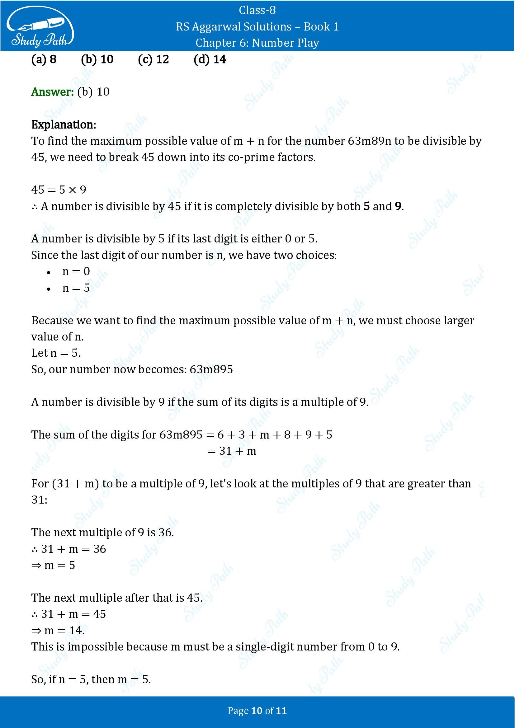 RS Aggarwal Solutions Class 8 Book 1 Chapter 6 Number Play Exercise 6D 00010