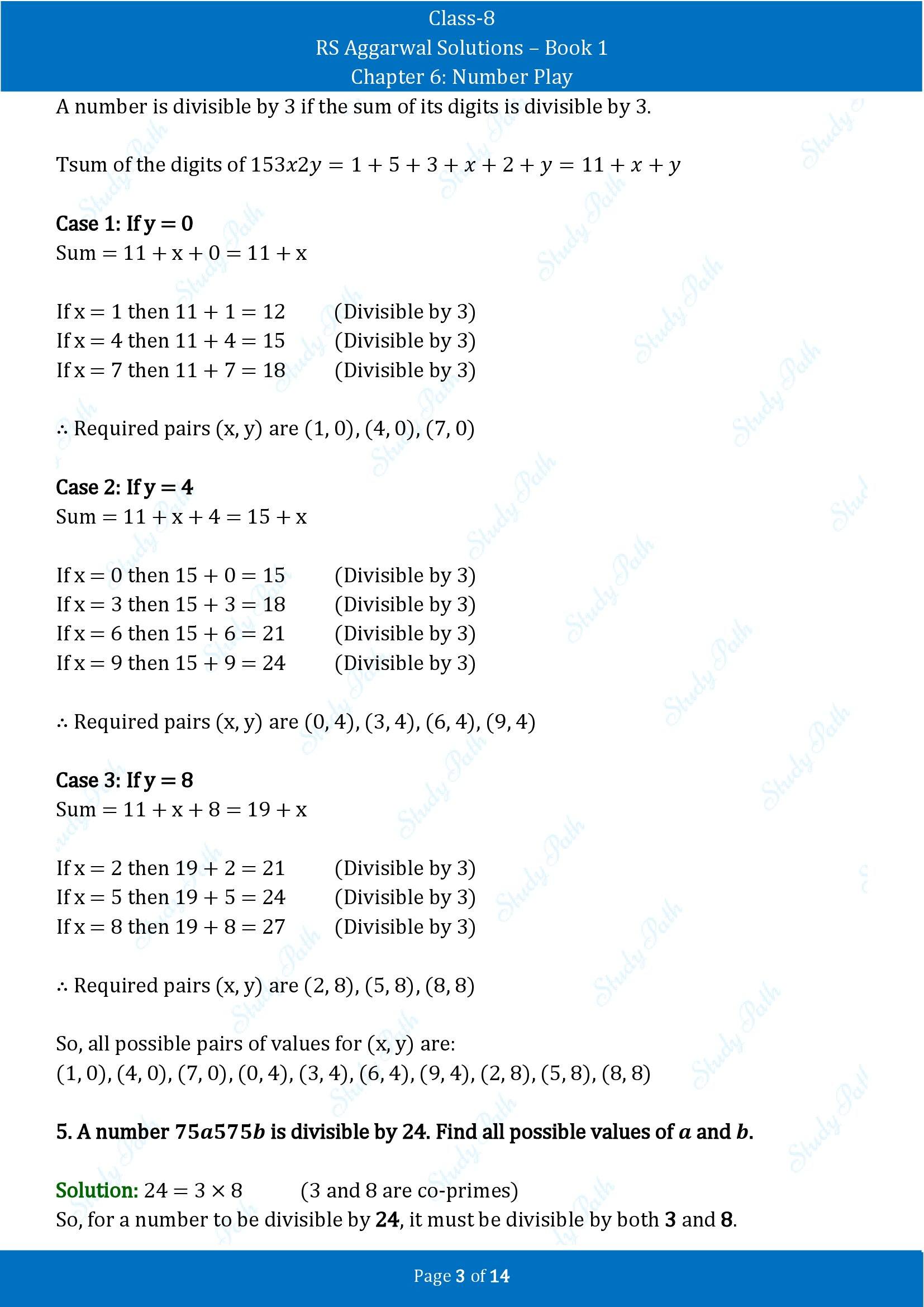 RS Aggarwal Solutions Class 8 Book 1 Chapter 6 Number Play Test Paper 6 00003