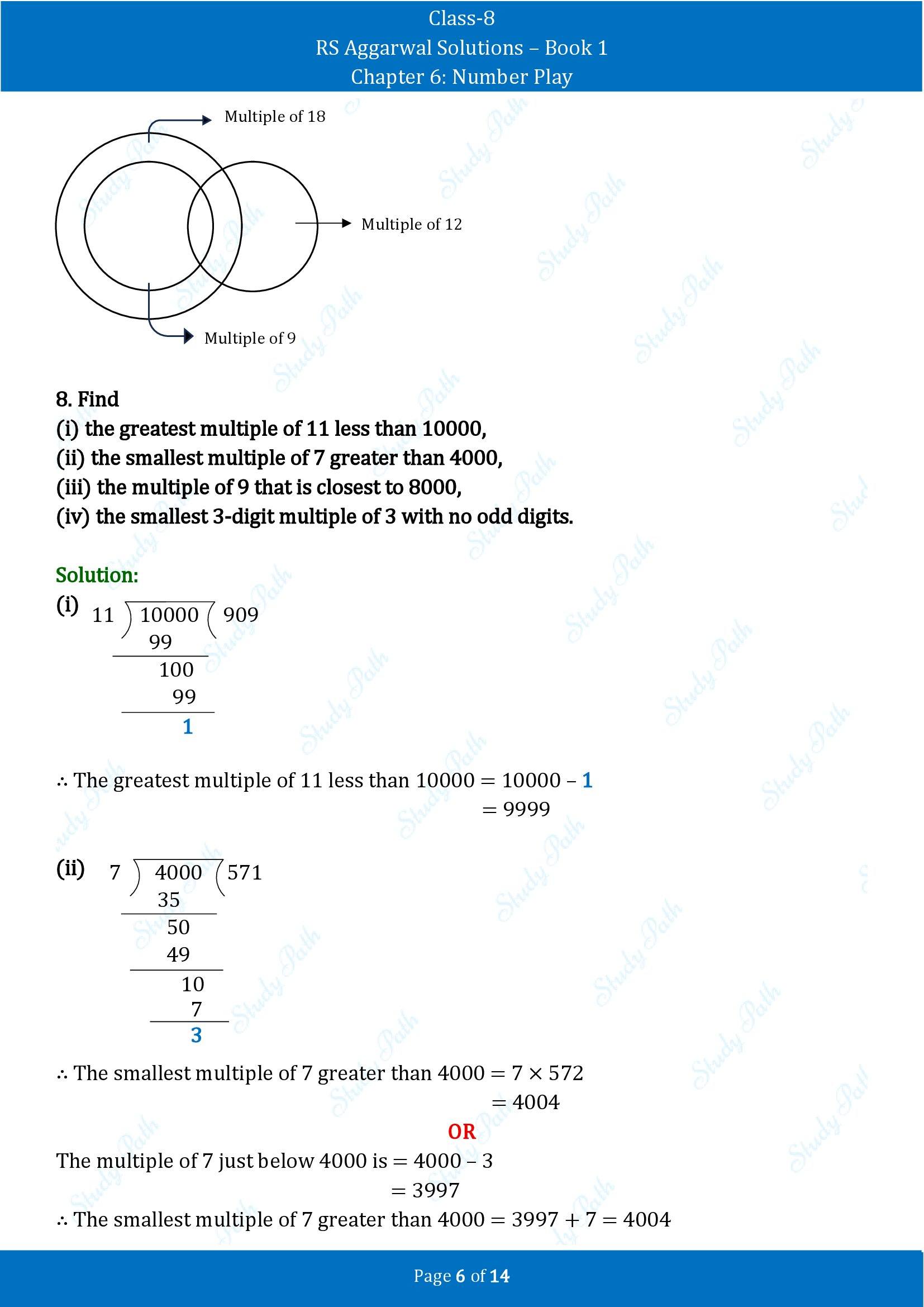 RS Aggarwal Solutions Class 8 Book 1 Chapter 6 Number Play Test Paper 6 00006