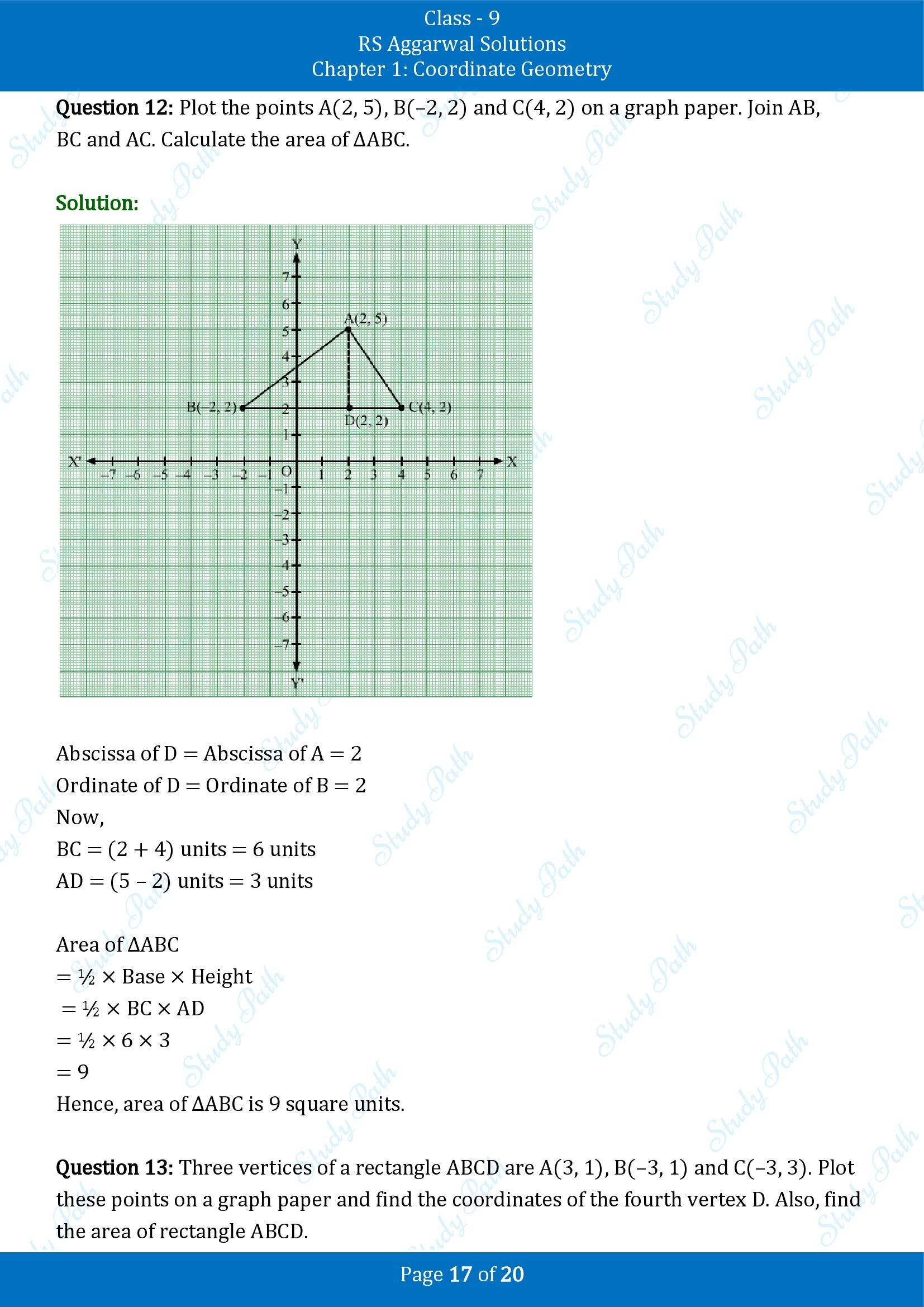 RS Aggarwal Solutions Class 9 Chapter 1 Coordinate Geometry Exercise 1A 00017
