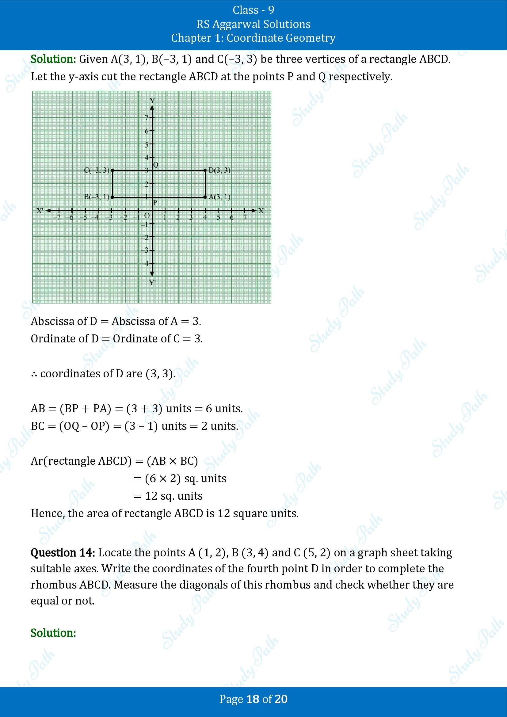 RS Aggarwal Solutions Class 9 Chapter 1 Coordinate Geometry Exercise 1A 00018