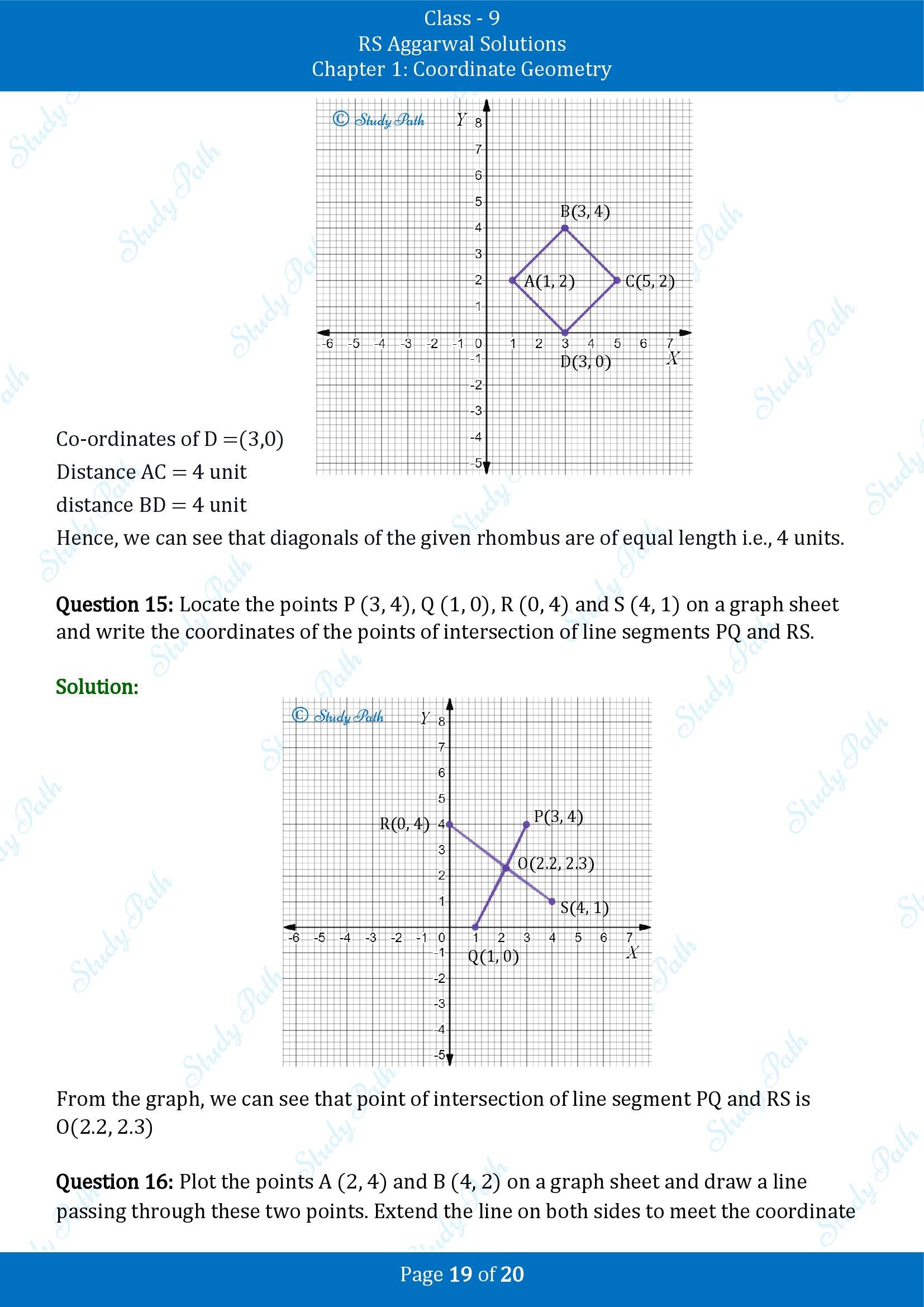 RS Aggarwal Solutions Class 9 Chapter 1 Coordinate Geometry Exercise 1A 00019