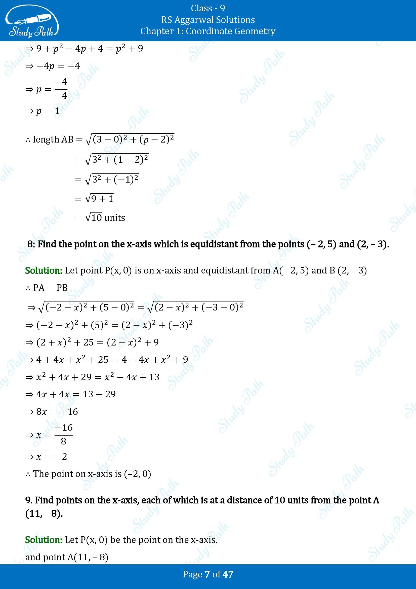 RS Aggarwal Solutions Class 9 Chapter 1 Coordinate Geometry Exercise 1B 00007