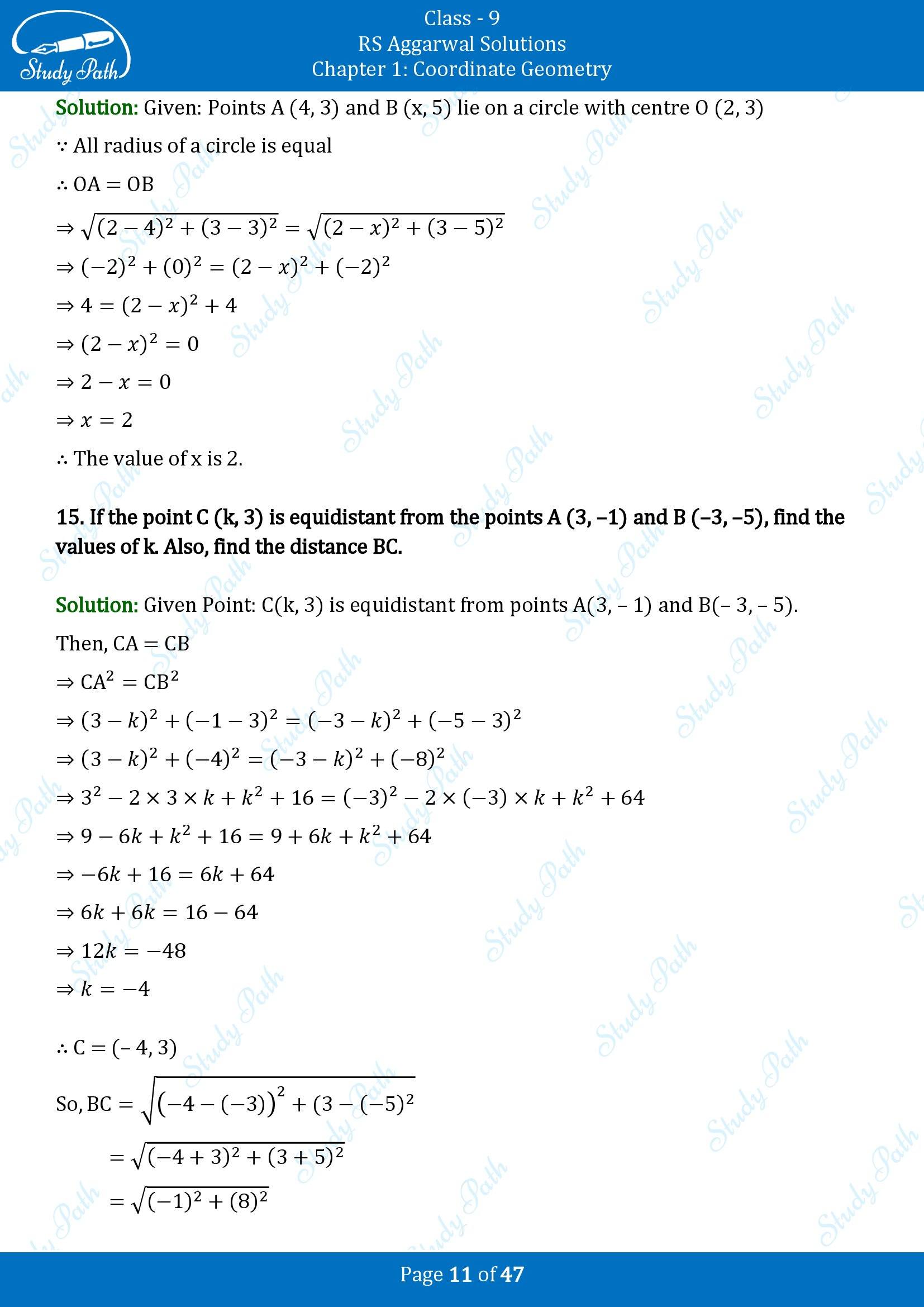 RS Aggarwal Solutions Class 9 Chapter 1 Coordinate Geometry Exercise 1B 00011