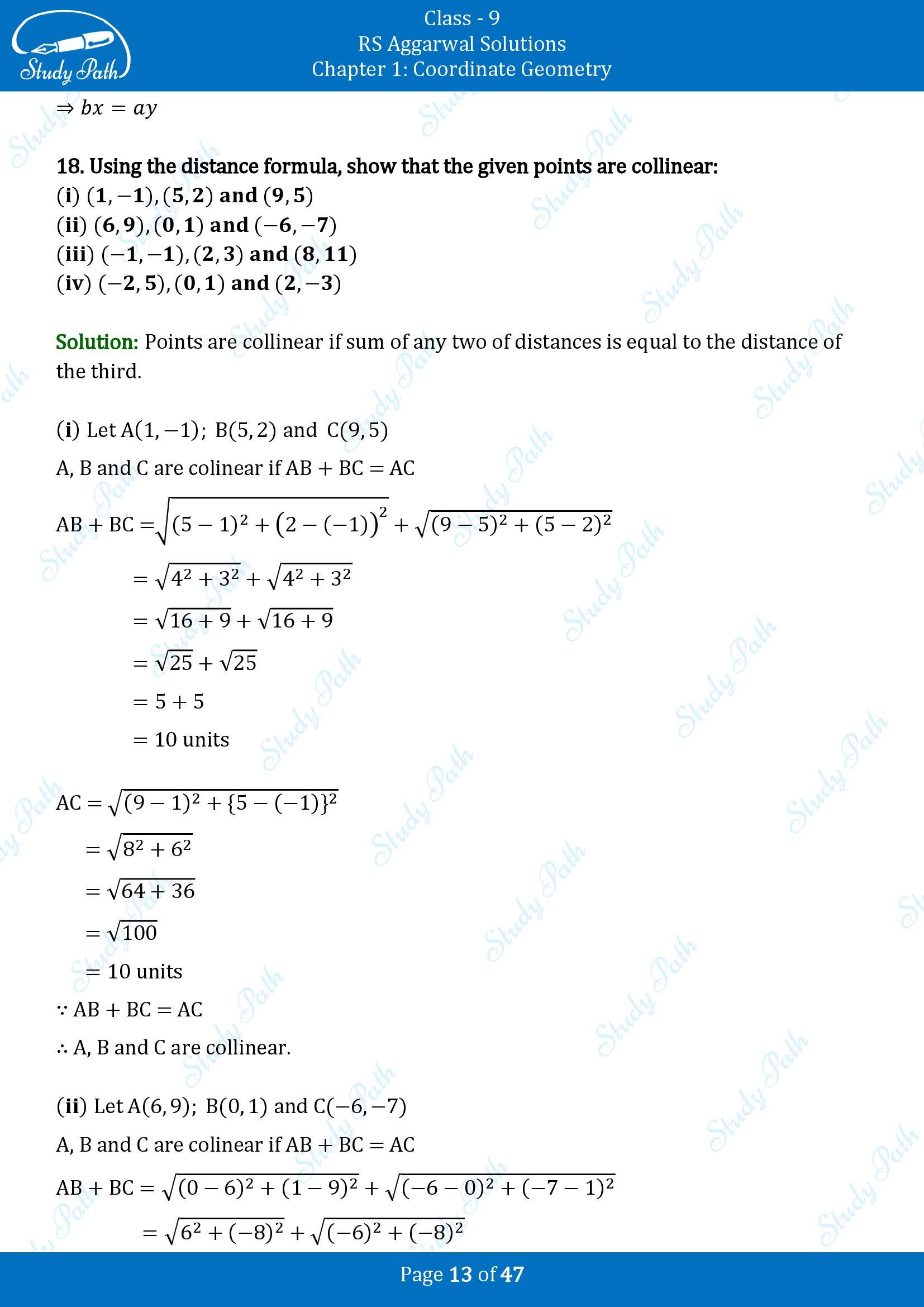 RS Aggarwal Solutions Class 9 Chapter 1 Coordinate Geometry Exercise 1B 00013