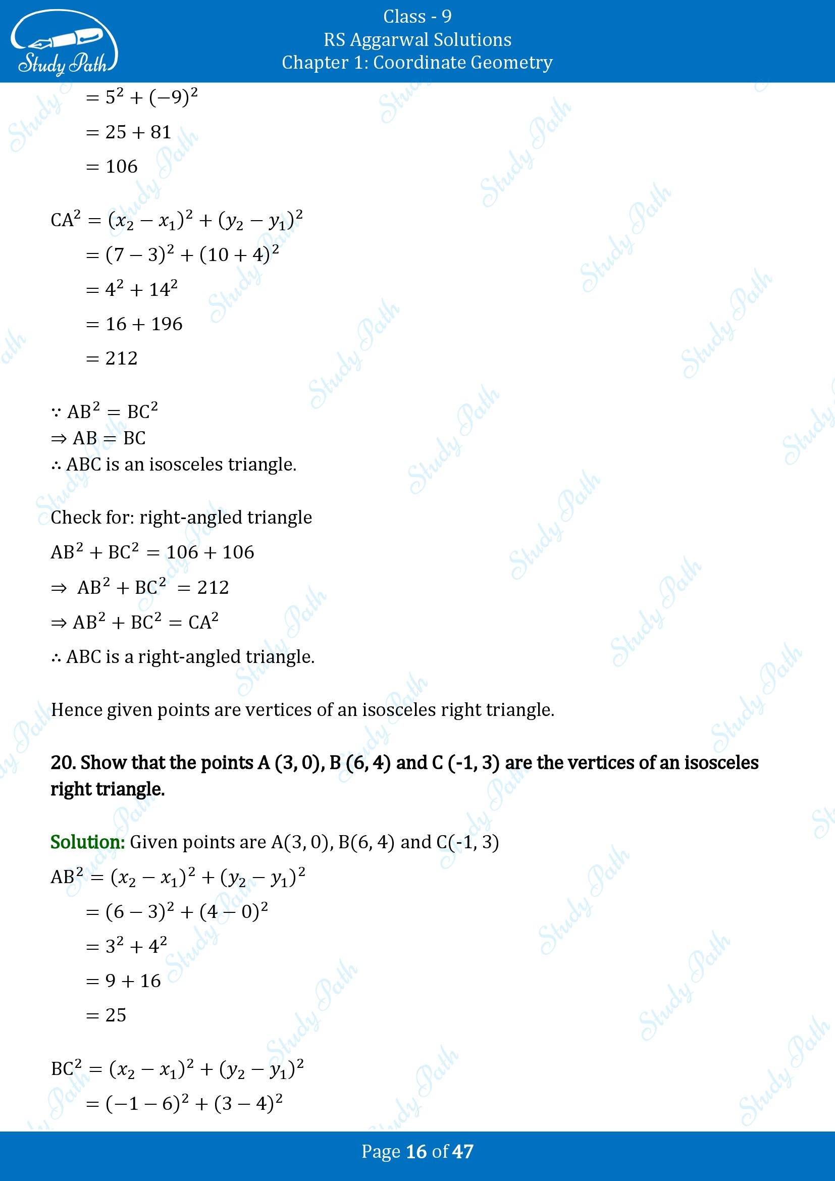 RS Aggarwal Solutions Class 9 Chapter 1 Coordinate Geometry Exercise 1B 00016