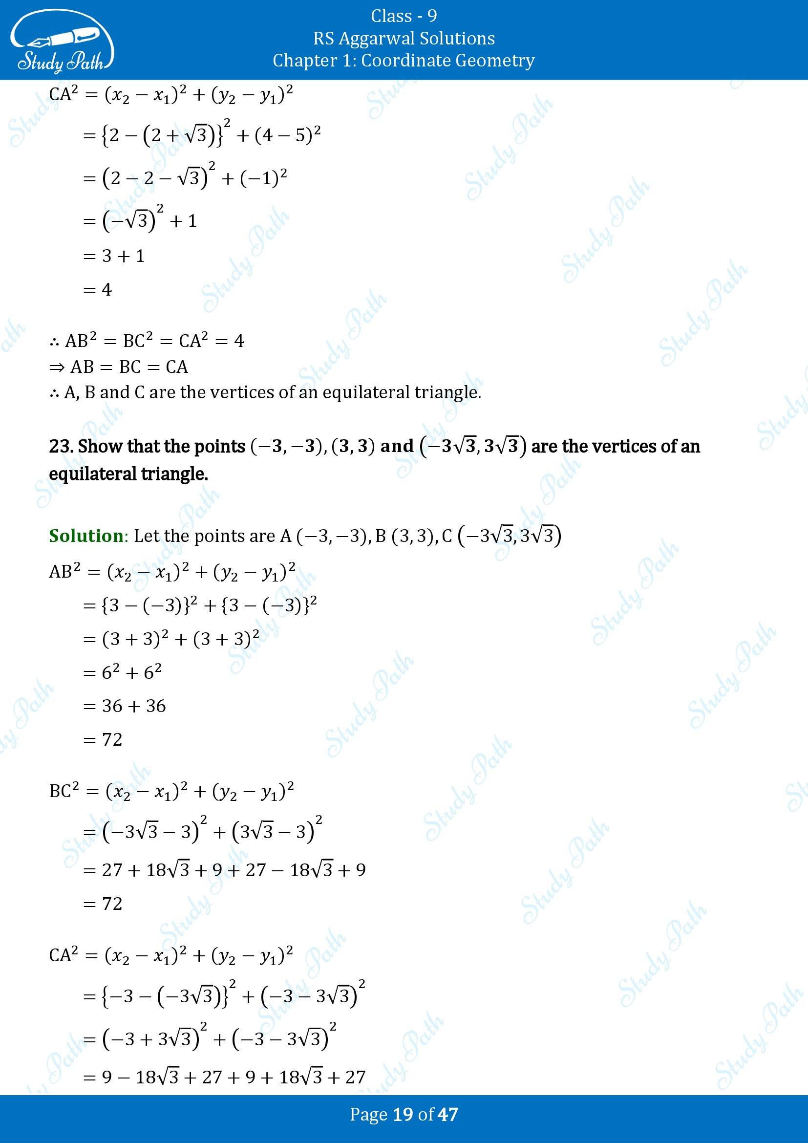 RS Aggarwal Solutions Class 9 Chapter 1 Coordinate Geometry Exercise 1B 00019