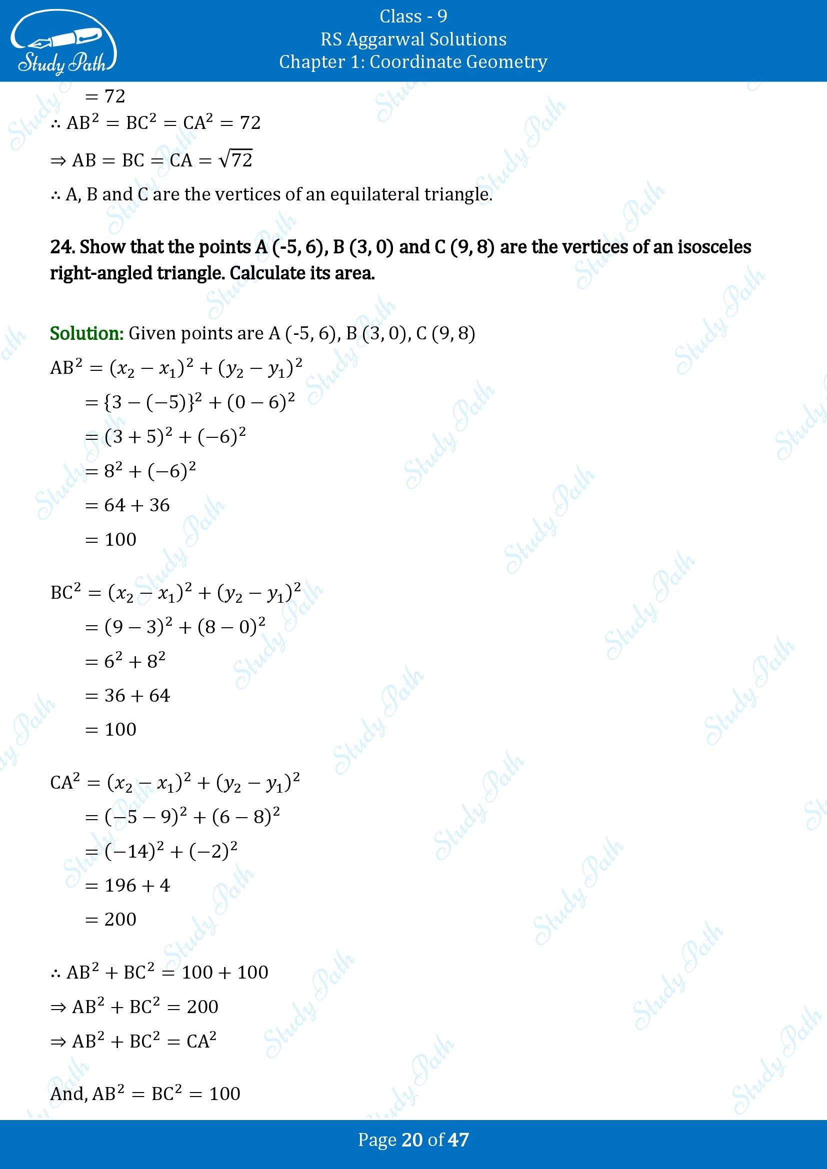 RS Aggarwal Solutions Class 9 Chapter 1 Coordinate Geometry Exercise 1B 00020