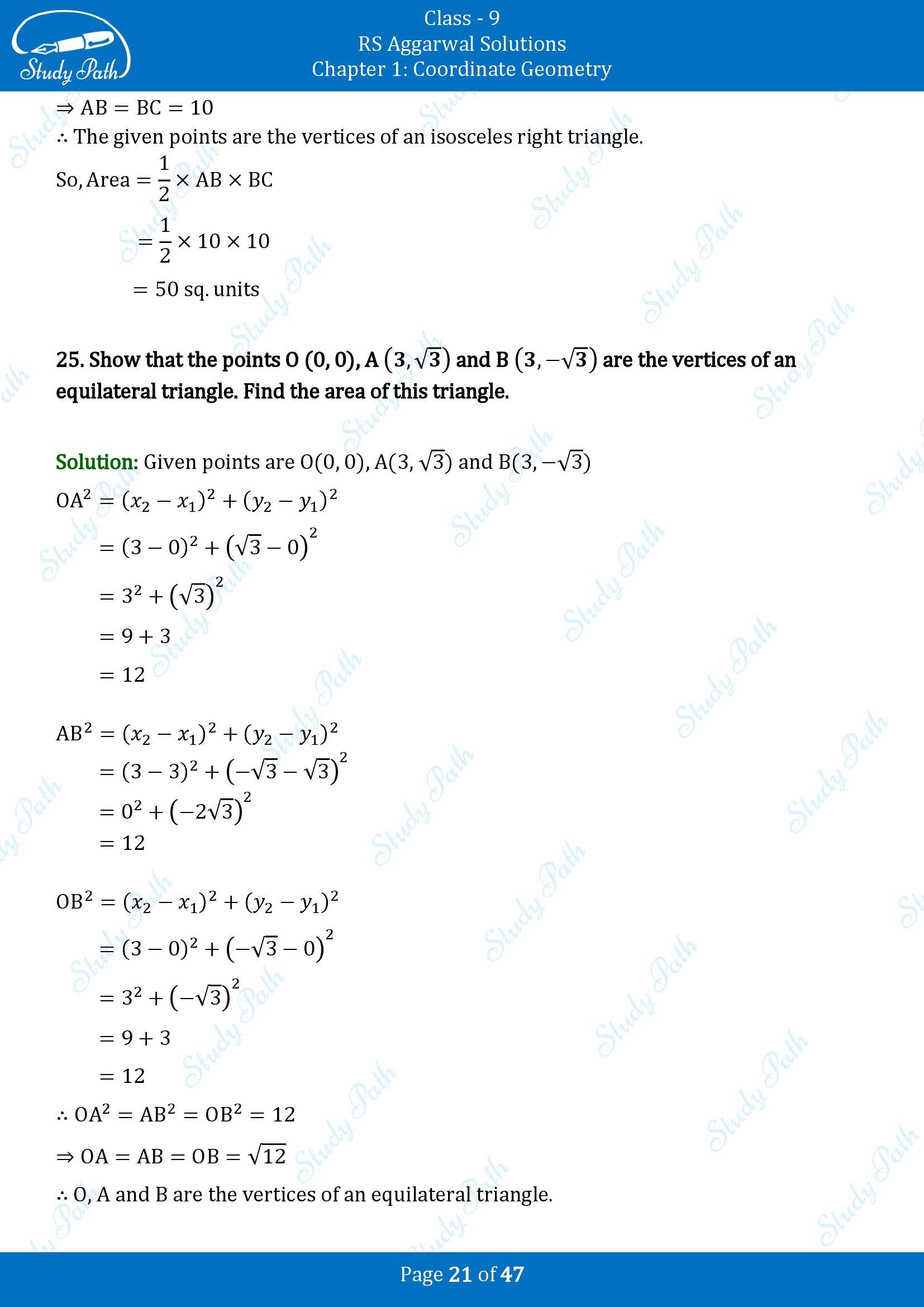 RS Aggarwal Solutions Class 9 Chapter 1 Coordinate Geometry Exercise 1B 00021